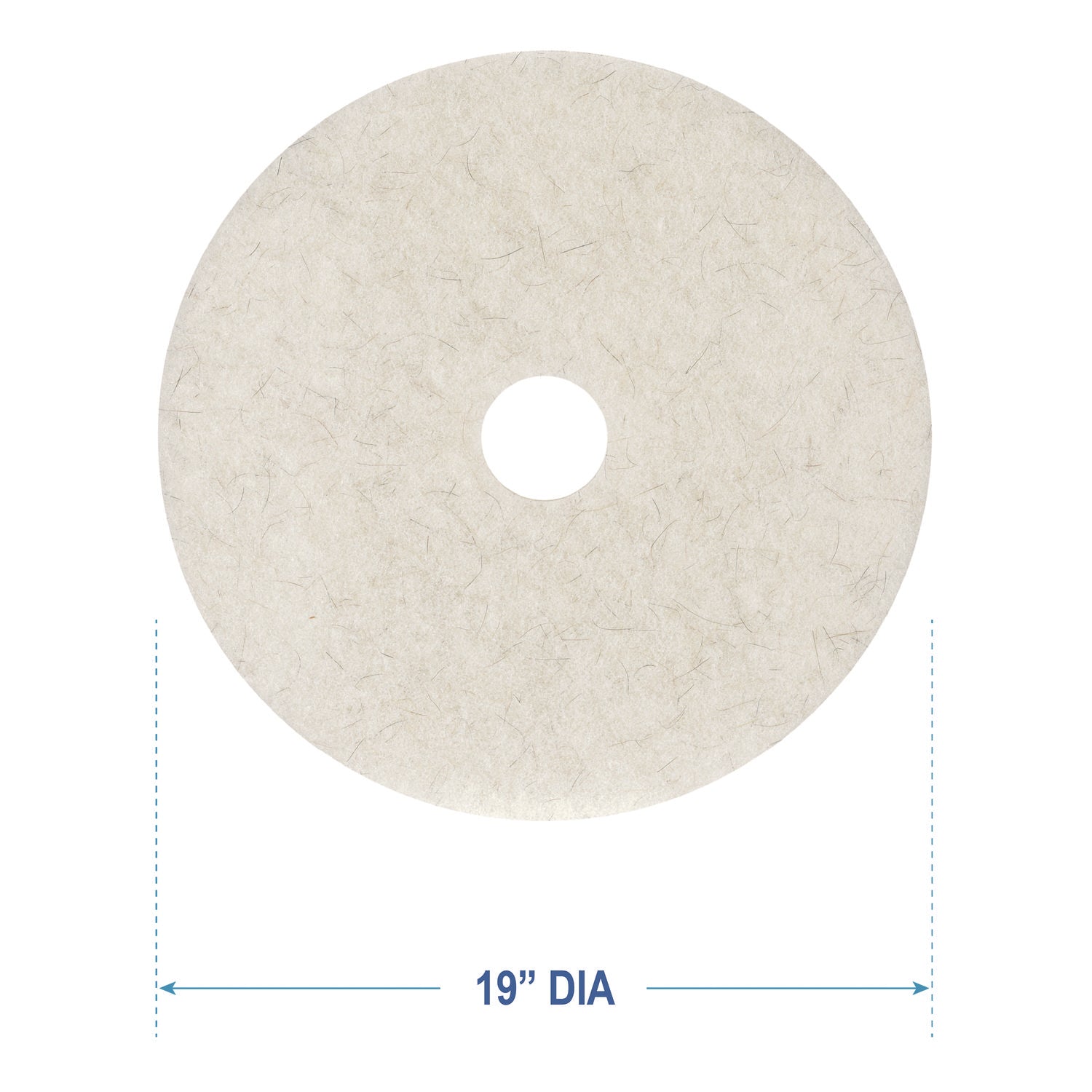Natural Burnishing Floor Pads, 19" Diameter, White, 5/Carton - 3