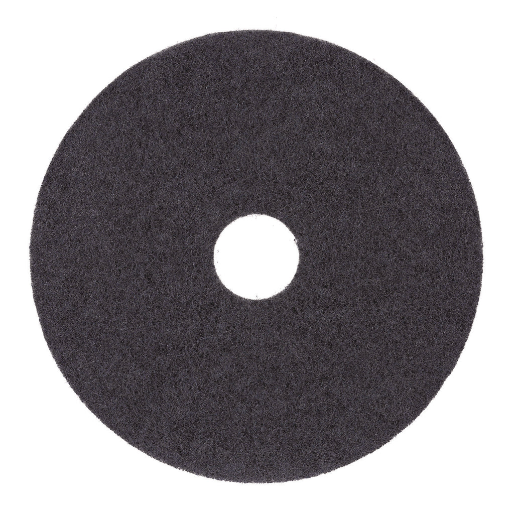 Stripping Floor Pads, 21" Diameter, Black, 5/Carton