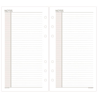 Lined Notes Pages for Planners/Organizers, 6.75 x 3.75, White Sheets, Undated