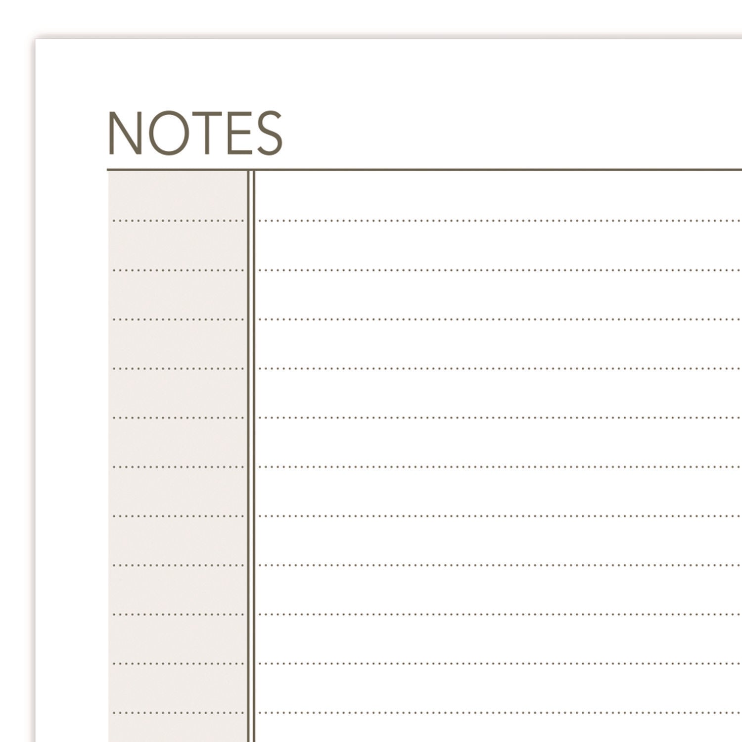 Lined Notes Pages for Planners/Organizers, 6.75 x 3.75, White Sheets, Undated