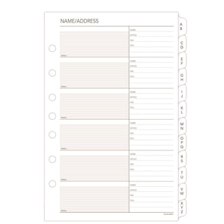 Telephone/Address 1/12-Cut A-Z Tab Refill for Planners/Organizers, 8.5 x 5.5, White Sheets, Undated - 4