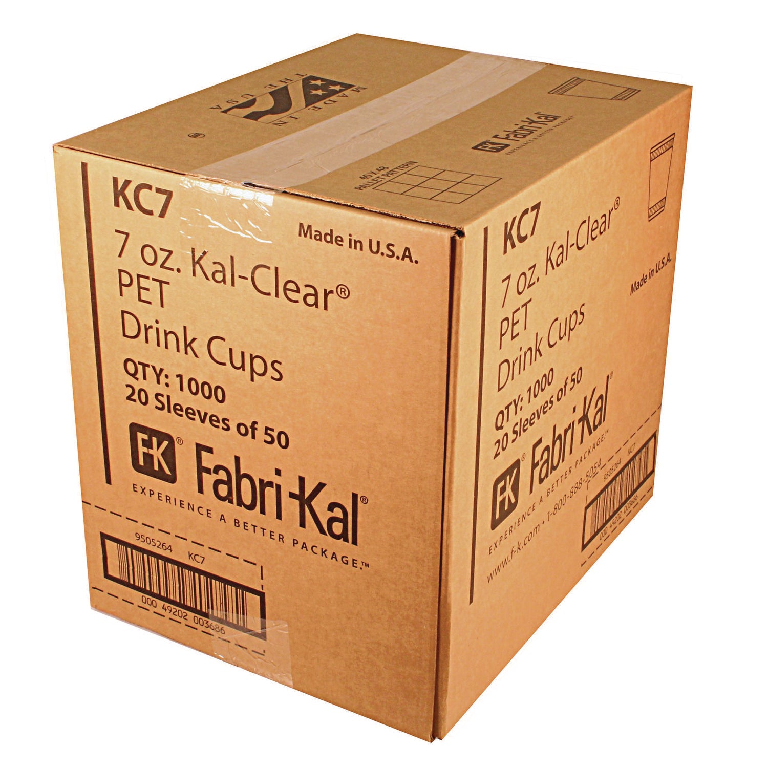 Kal-Clear PET Cold Drink Cups, 7 oz, Clear, 1,000/Carton - 2