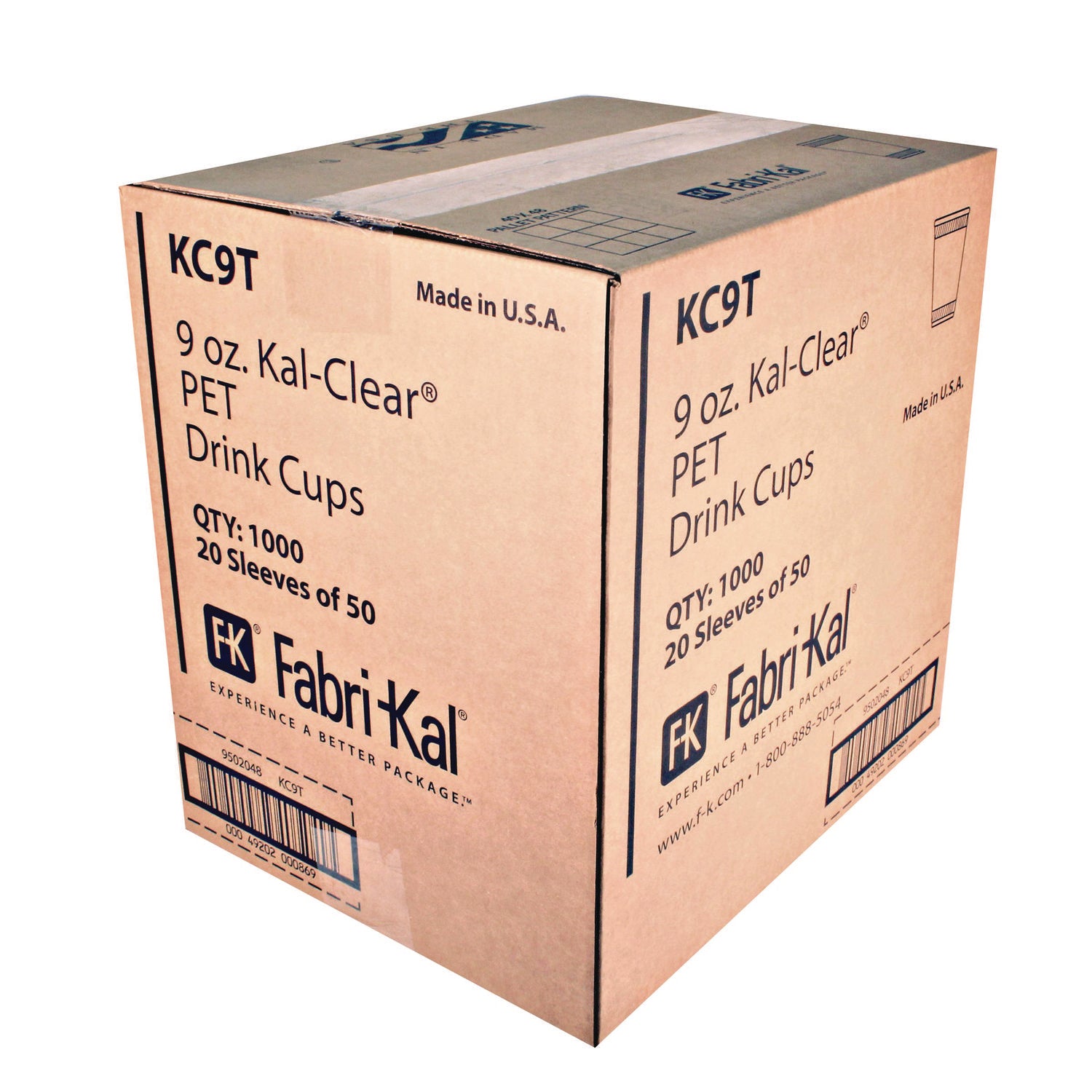 Kal-Clear True PET Cold Drink Cups, 9 oz, Clear, 50/Bag, 20 Bags/Carton - 2