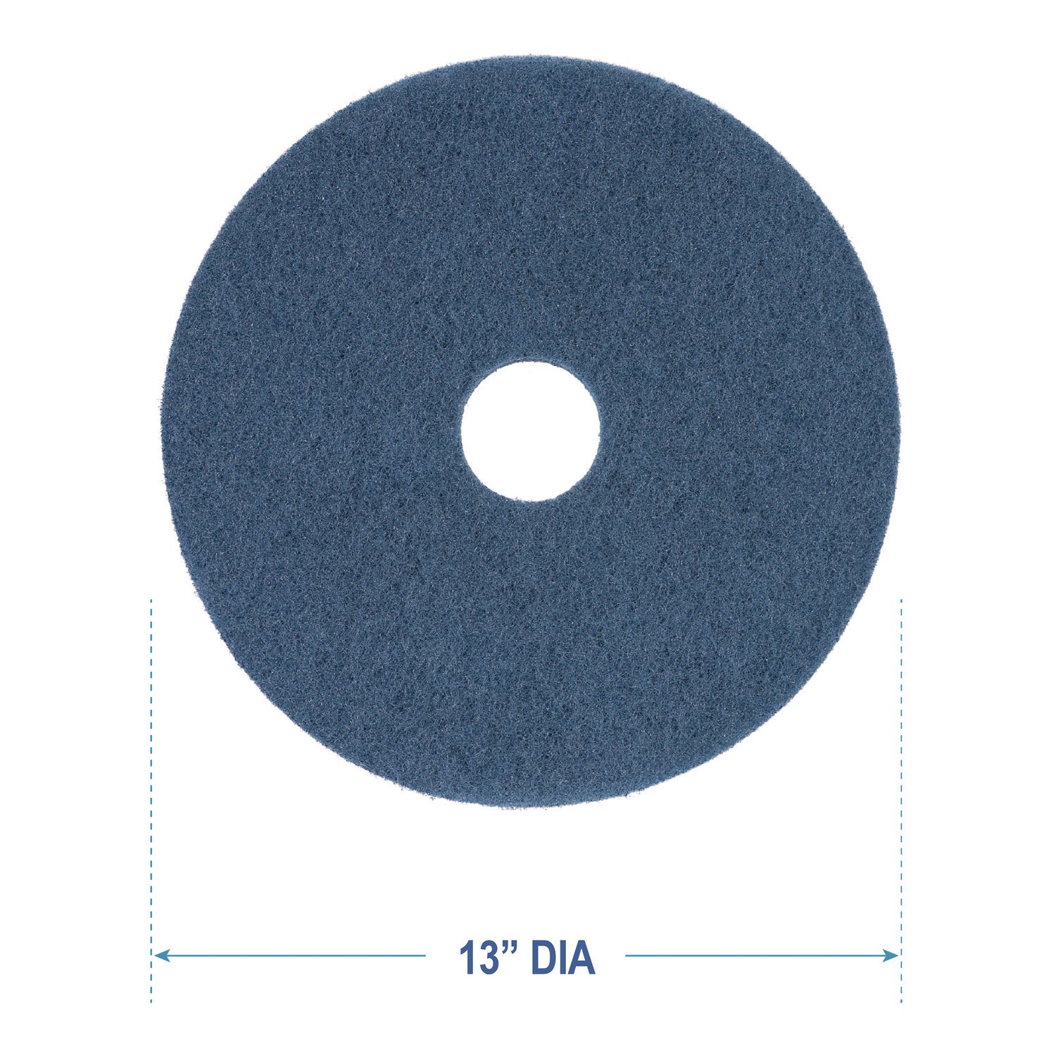 Scrubbing Floor Pads, 13" Diameter, Blue, 5/Carton - 2