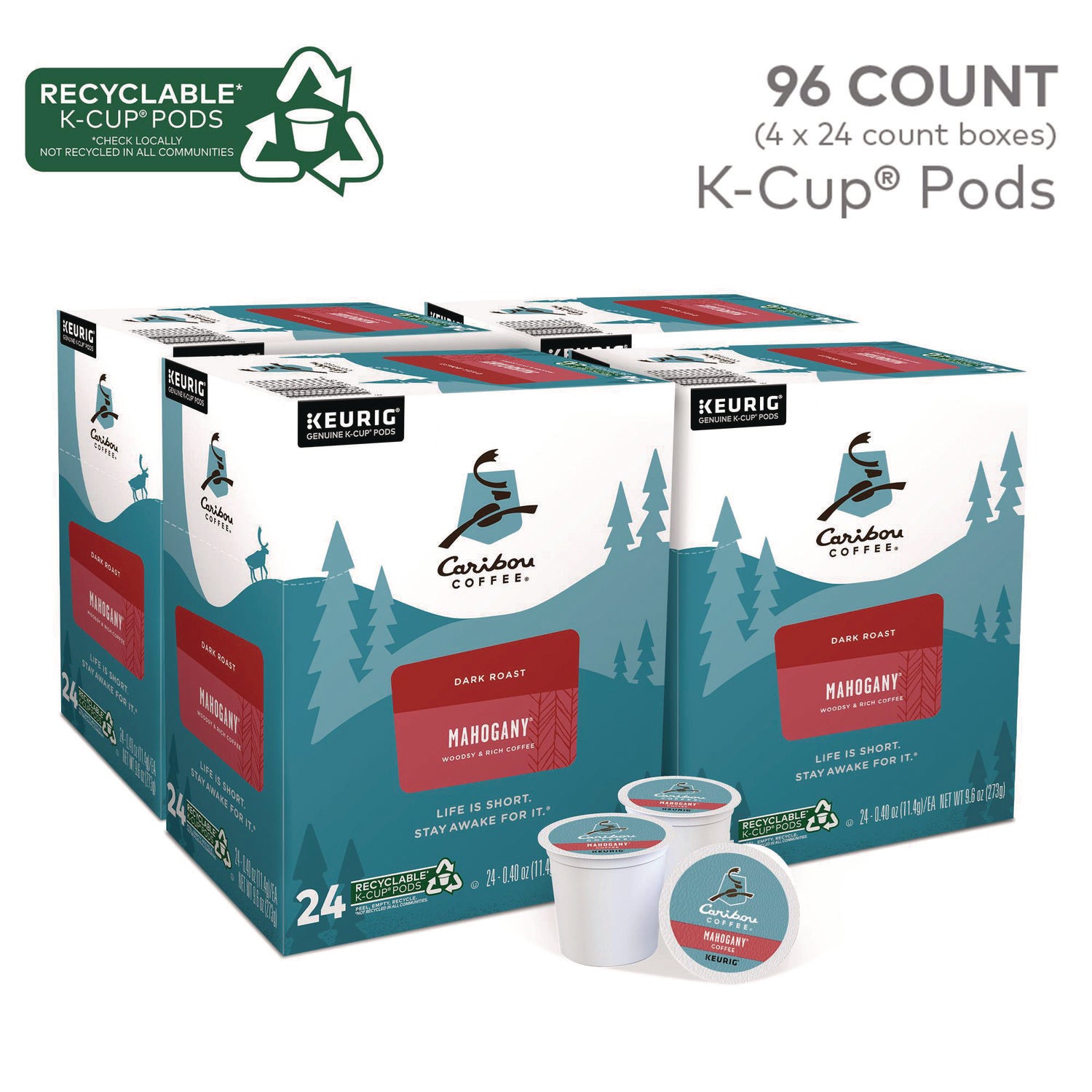 Mahogany Coffee K-Cups, 96/Carton - 6