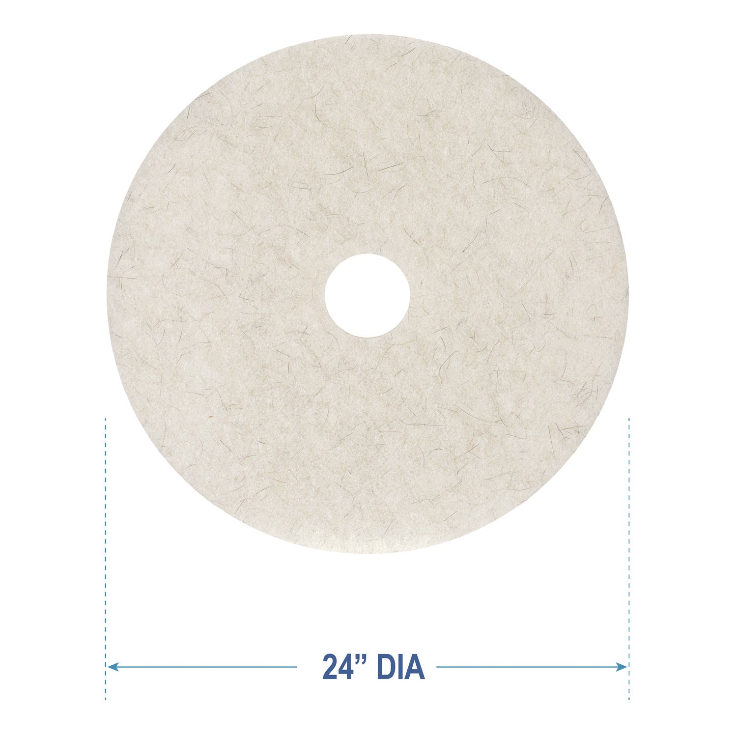 Natural Burnishing Floor Pads, 24" Diameter, White, 5/Carton - 3