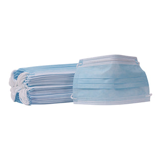 Three-Ply General Use Face Mask, Blue, 50/Box