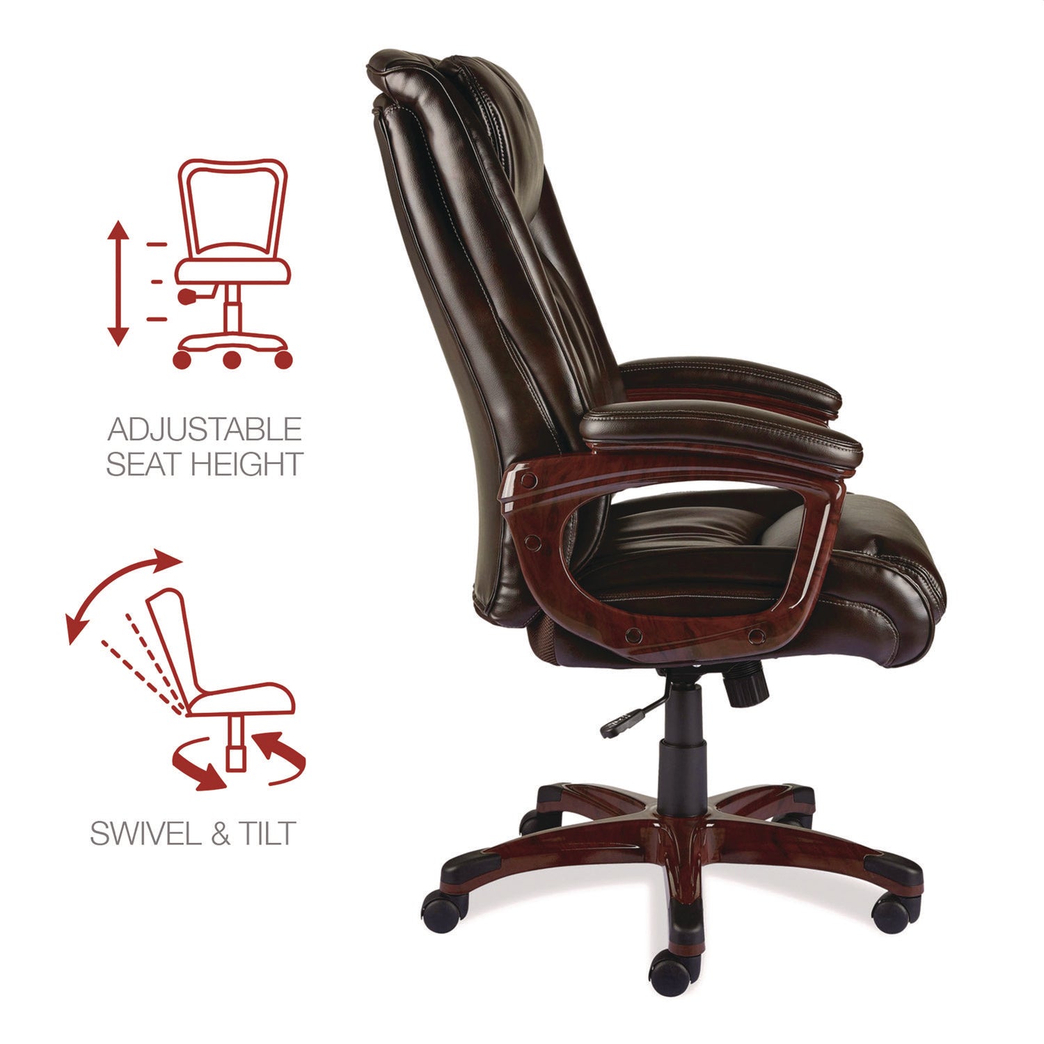 Alera Darnick Series Manager Chair, Supports Up to 275 lbs, 17.13" to 20.12" Seat Height, Brown Seat/Back, Brown Base - 5