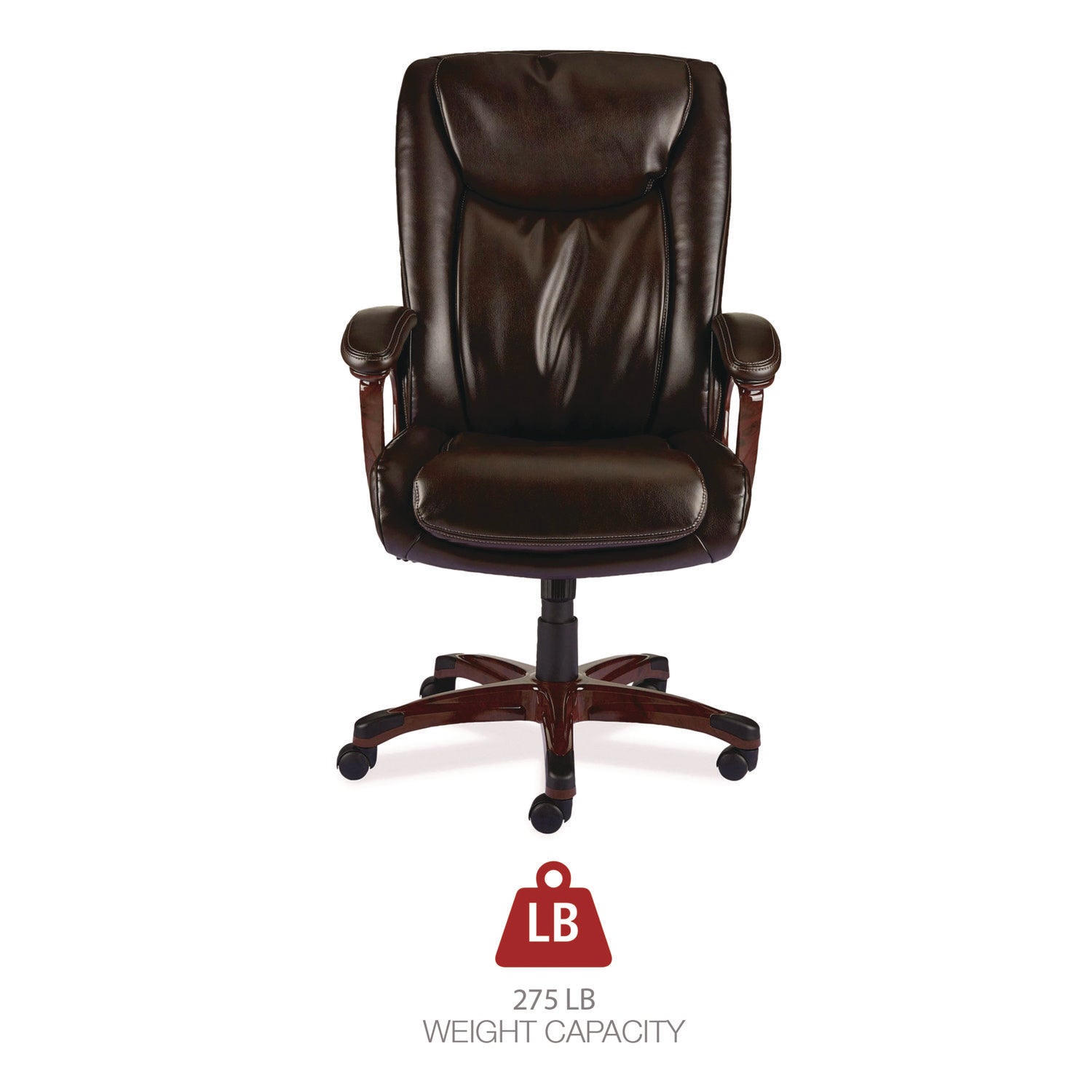 Alera Darnick Series Manager Chair, Supports Up to 275 lbs, 17.13" to 20.12" Seat Height, Brown Seat/Back, Brown Base - 7