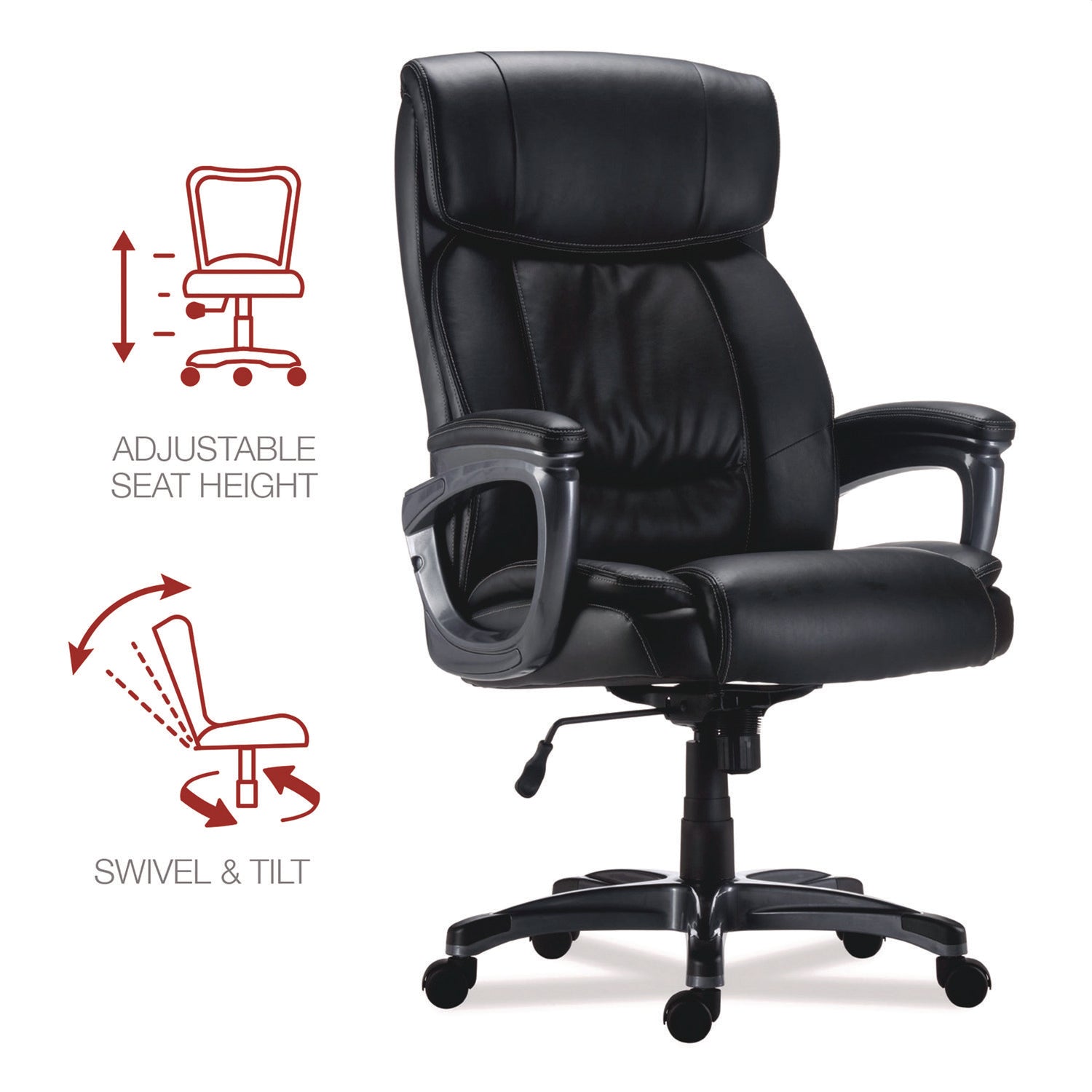 Alera Egino Big and Tall Chair, Supports Up to 400 lb, Black Seat/Back, Black Base - 6