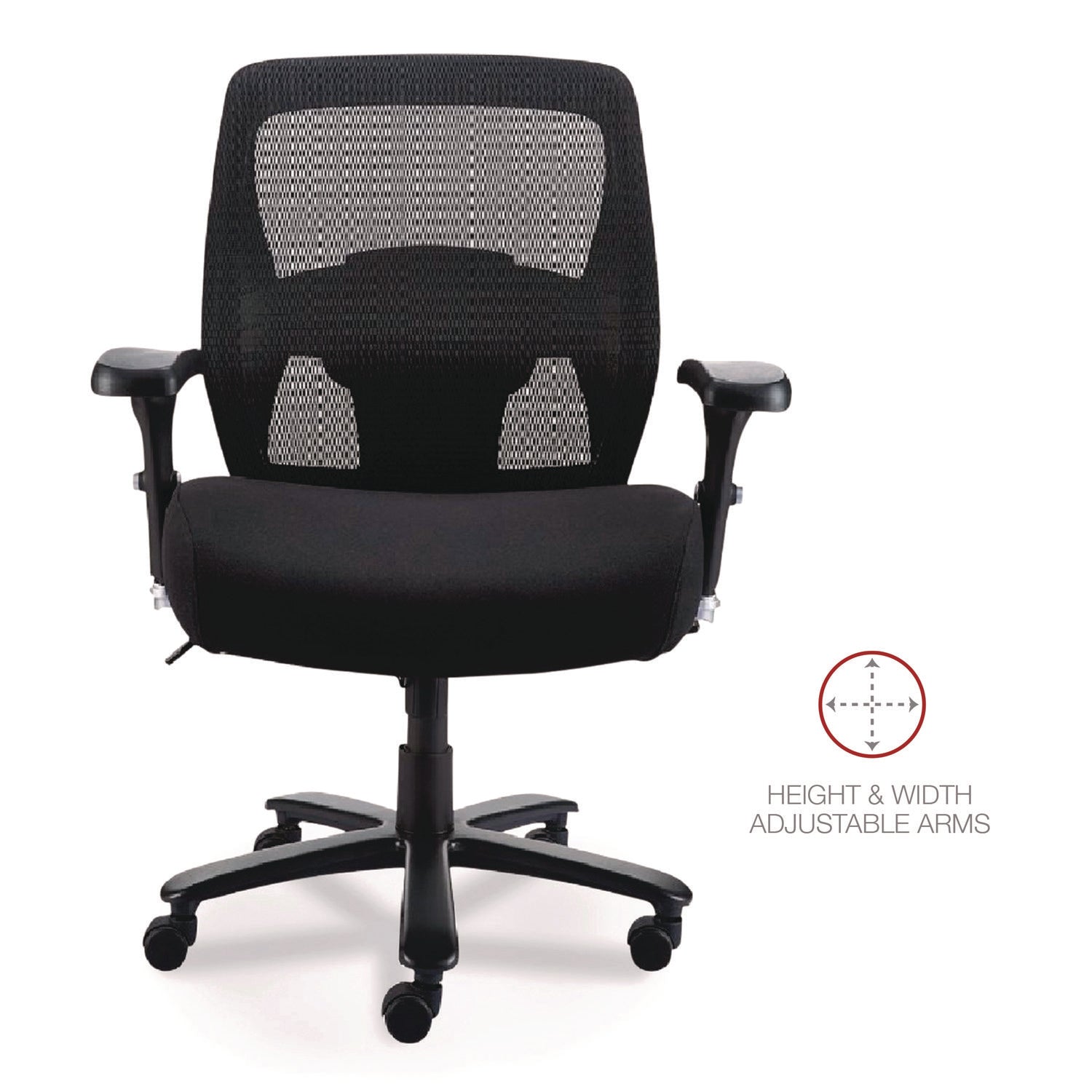 Alera Faseny Series Big and Tall Manager Chair, Supports Up to 400 lbs, 17.48" to 21.73" Seat Height, Black Seat/Back/Base - 6