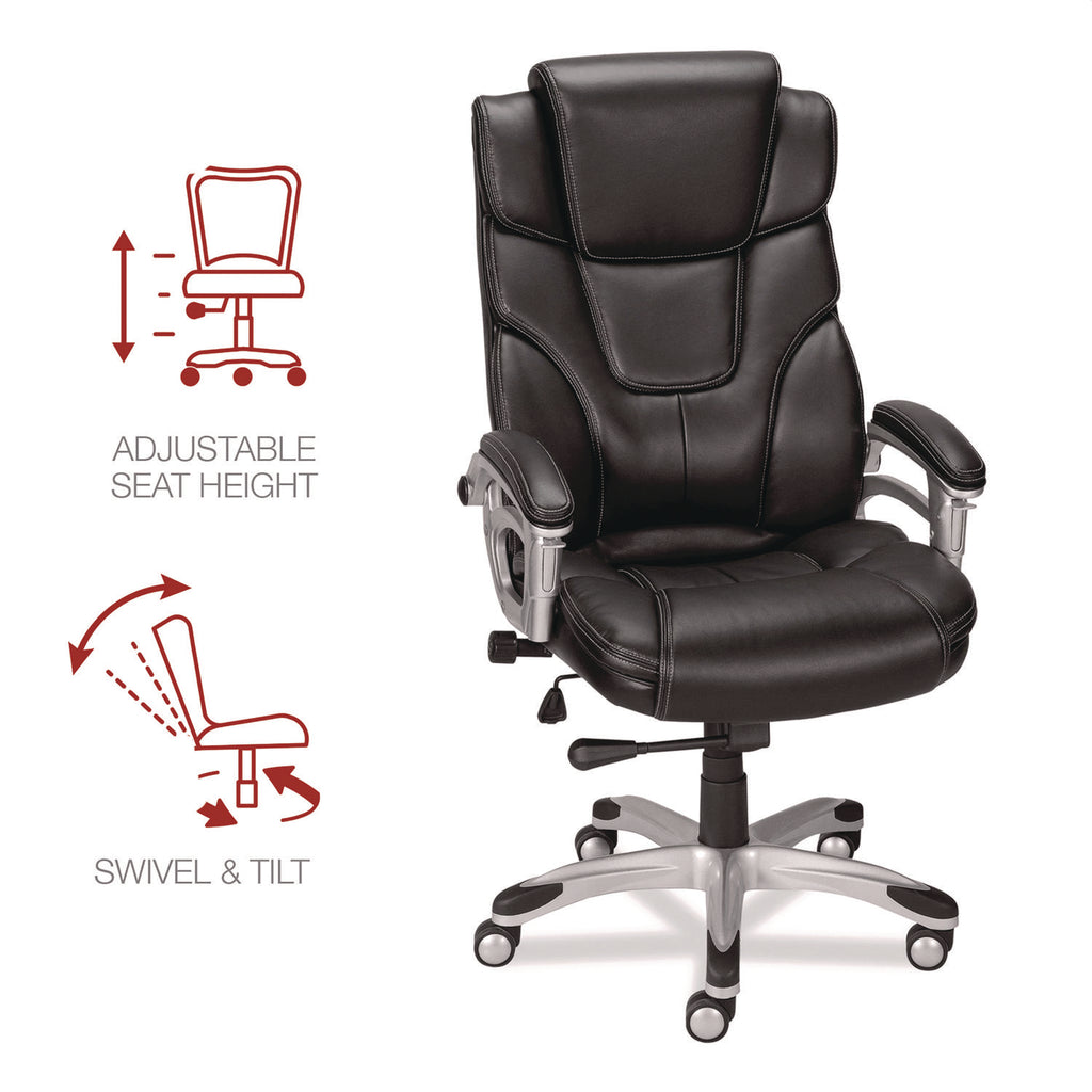 Alera Maurits Highback Chair, Supports Up to 275 lb, Black Seat/Back, Chrome Base - 6