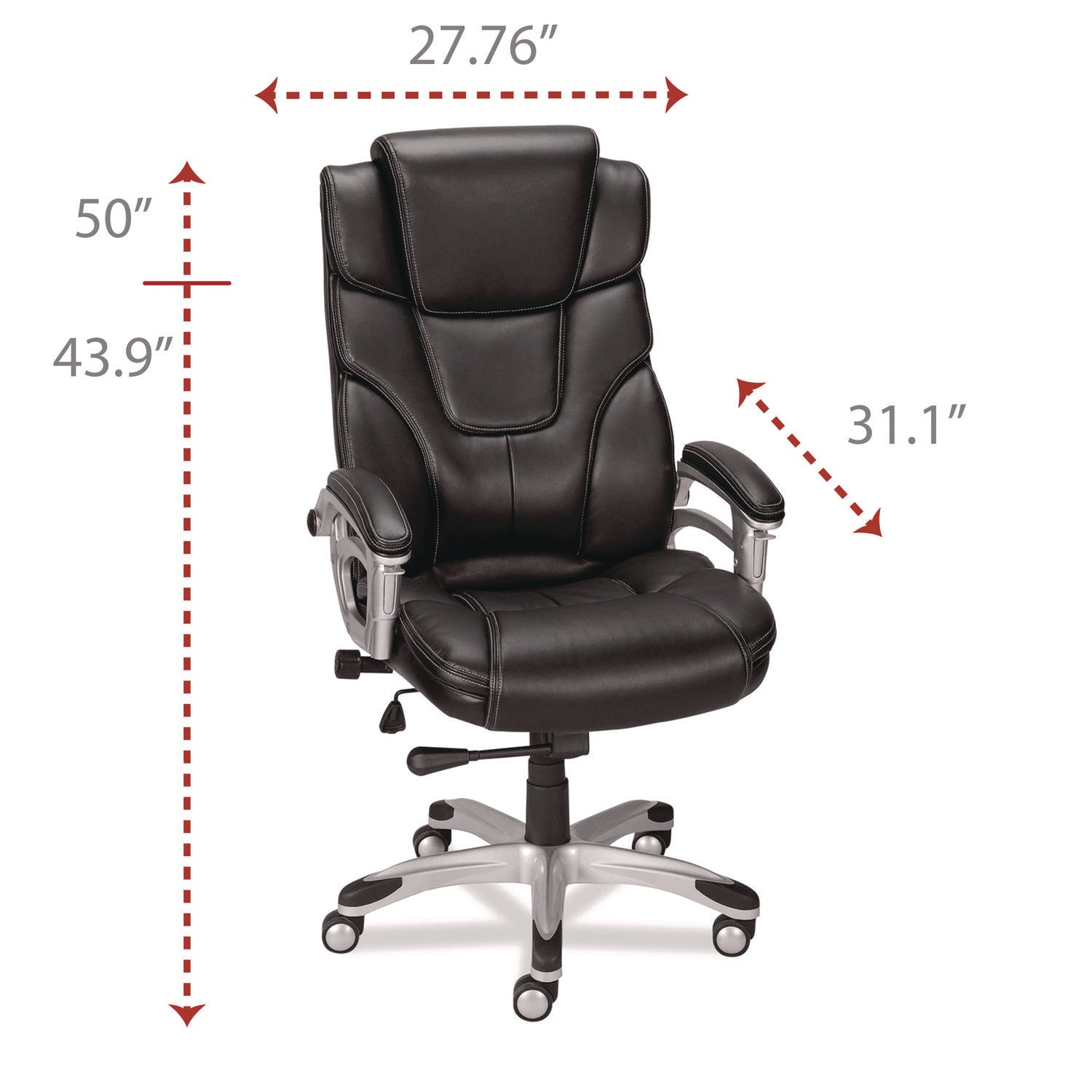 Alera Maurits Highback Chair, Supports Up to 275 lb, Black Seat/Back, Chrome Base - 7