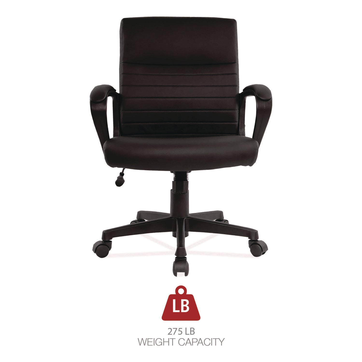 Alera Breich Series Manager Chair, Supports Up to 275 lbs, 16.73" to 20.39" Seat Height, Black Seat/Back, Black Base - 8