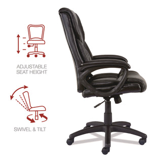 Alera Brosna Series Mid-Back Task Chair, Supports Up to 250 lb, 18.15" to 21.77 Seat Height, Black Seat/Back, Black Base - 5