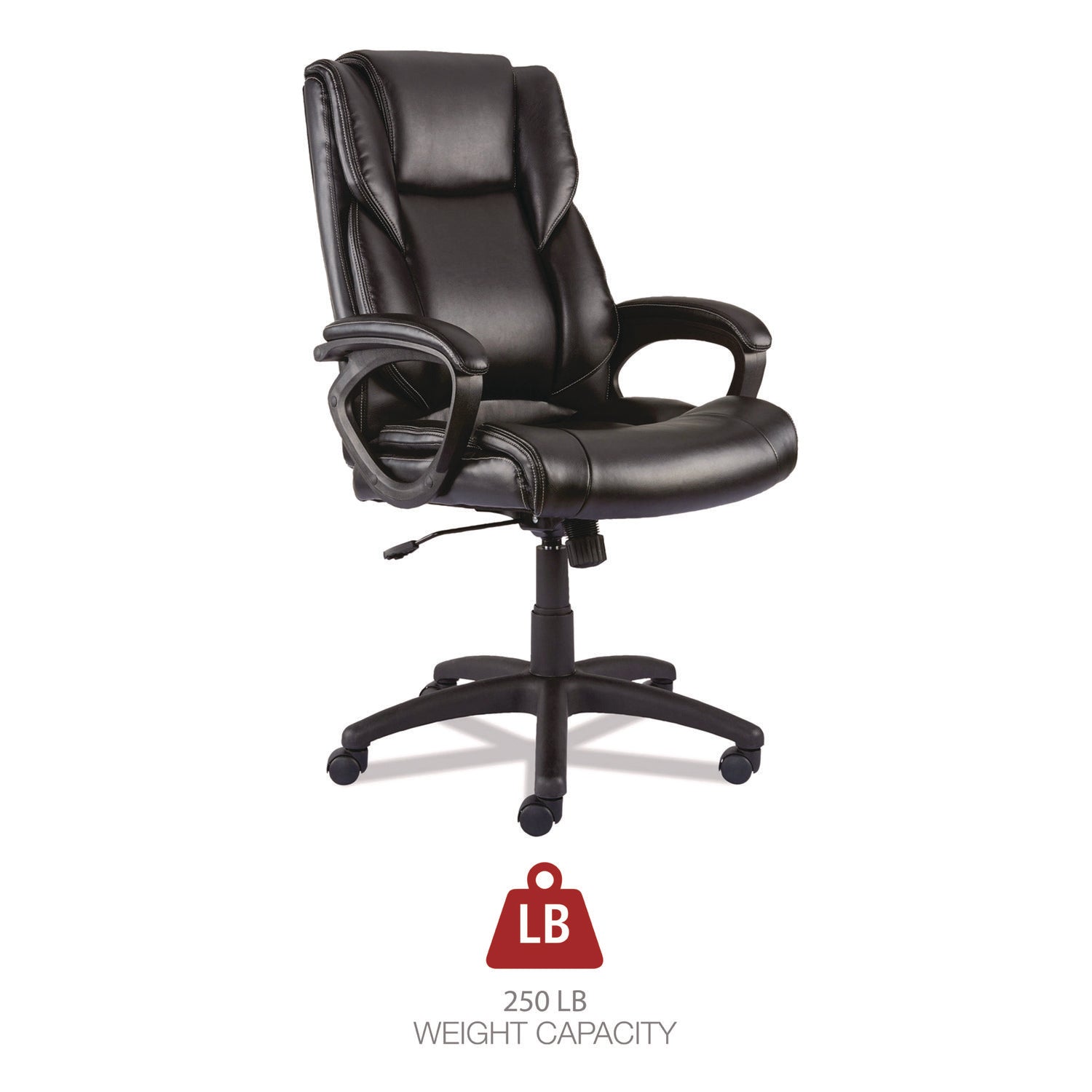 Alera Brosna Series Mid-Back Task Chair, Supports Up to 250 lb, 18.15" to 21.77 Seat Height, Black Seat/Back, Black Base - 7