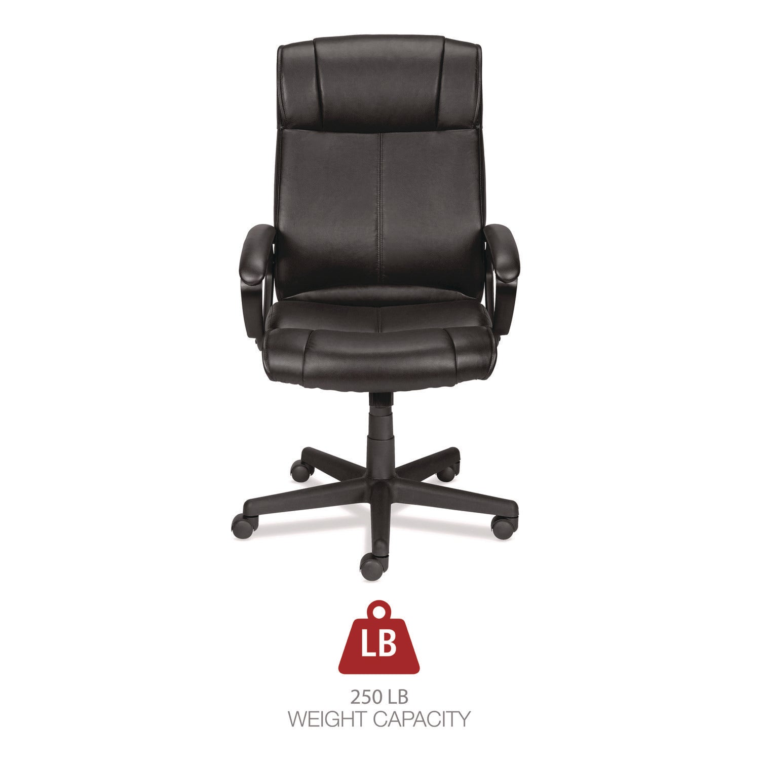 Alera Dalibor Series Manager Chair, Supports Up to 250 lb, 17.5" to 21.3" Seat Height, Black Seat/Back, Black Base - 8