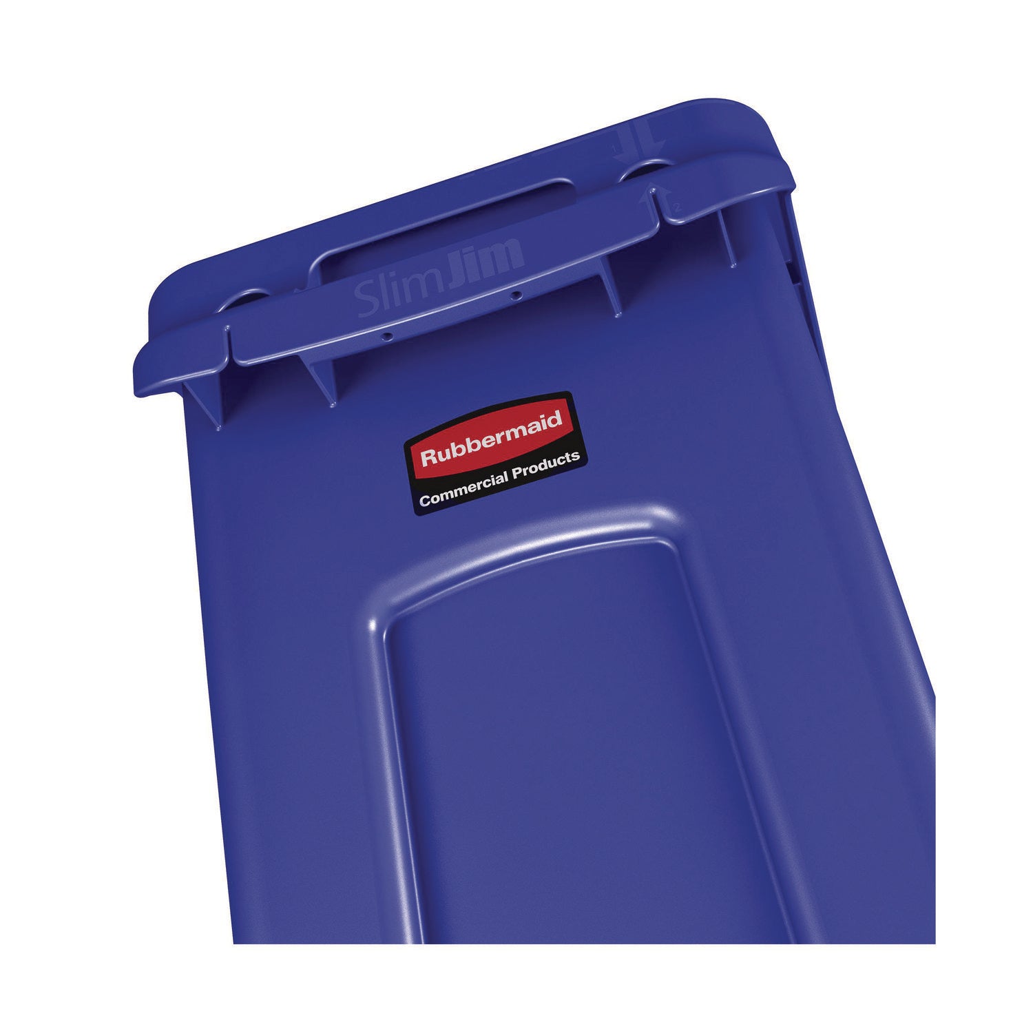 Slim Jim Plastic Recycling Container with Venting Channels, 23 gal, Plastic, Blue - 5