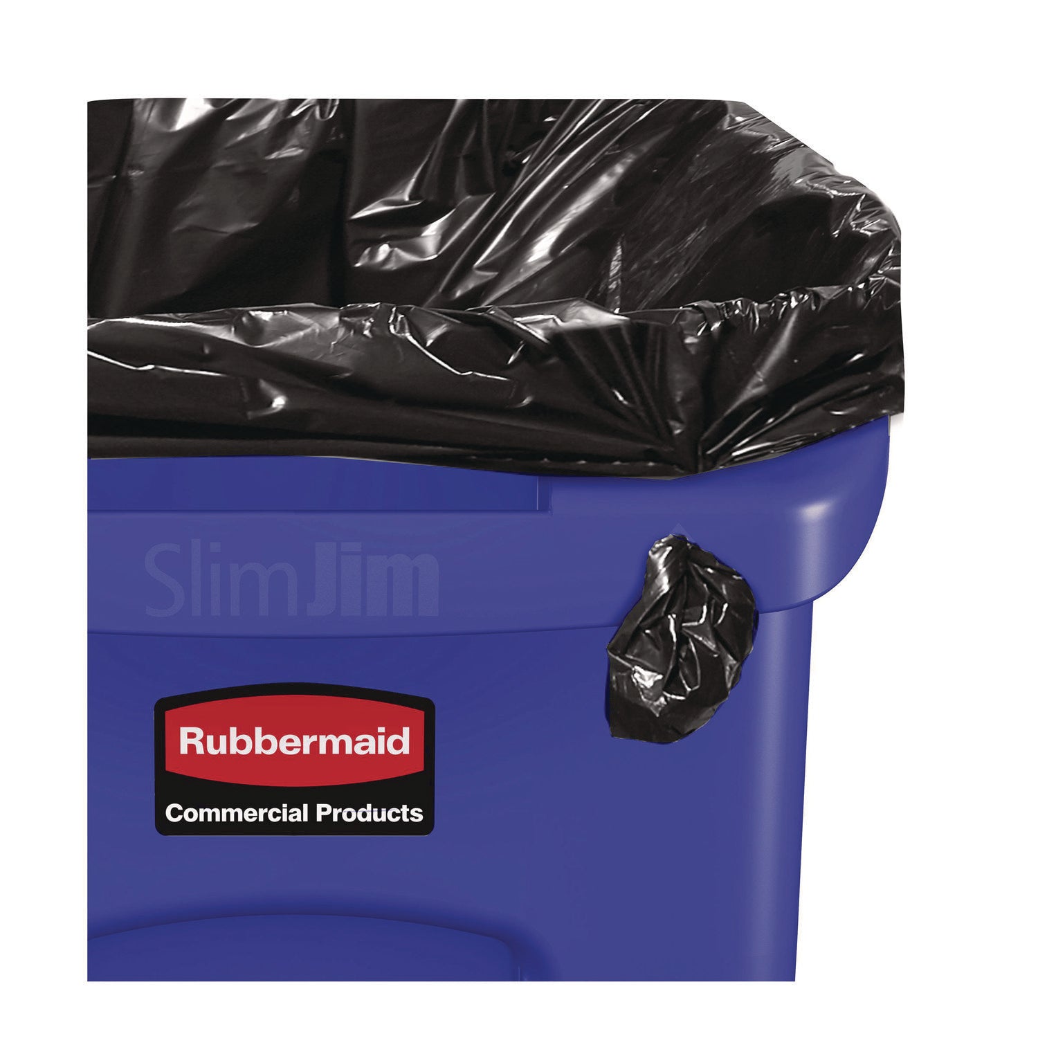 Slim Jim Plastic Recycling Container with Venting Channels, 23 gal, Plastic, Blue - 7