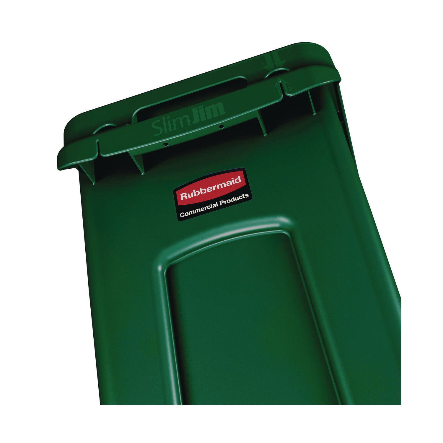 Slim Jim Plastic Recycling Container with Venting Channels, 23 gal, Plastic, Green - 6