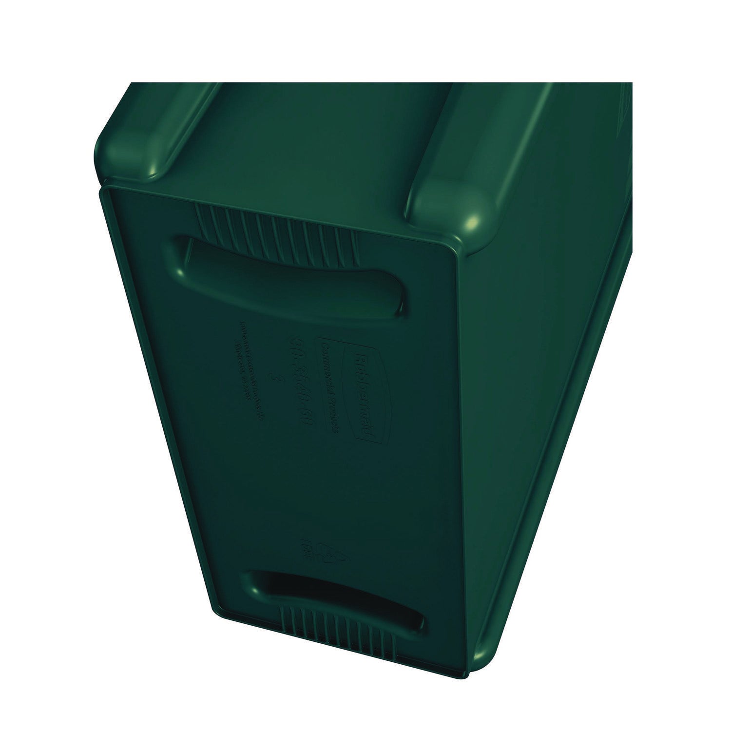 Slim Jim Plastic Recycling Container with Venting Channels, 23 gal, Plastic, Green - 7