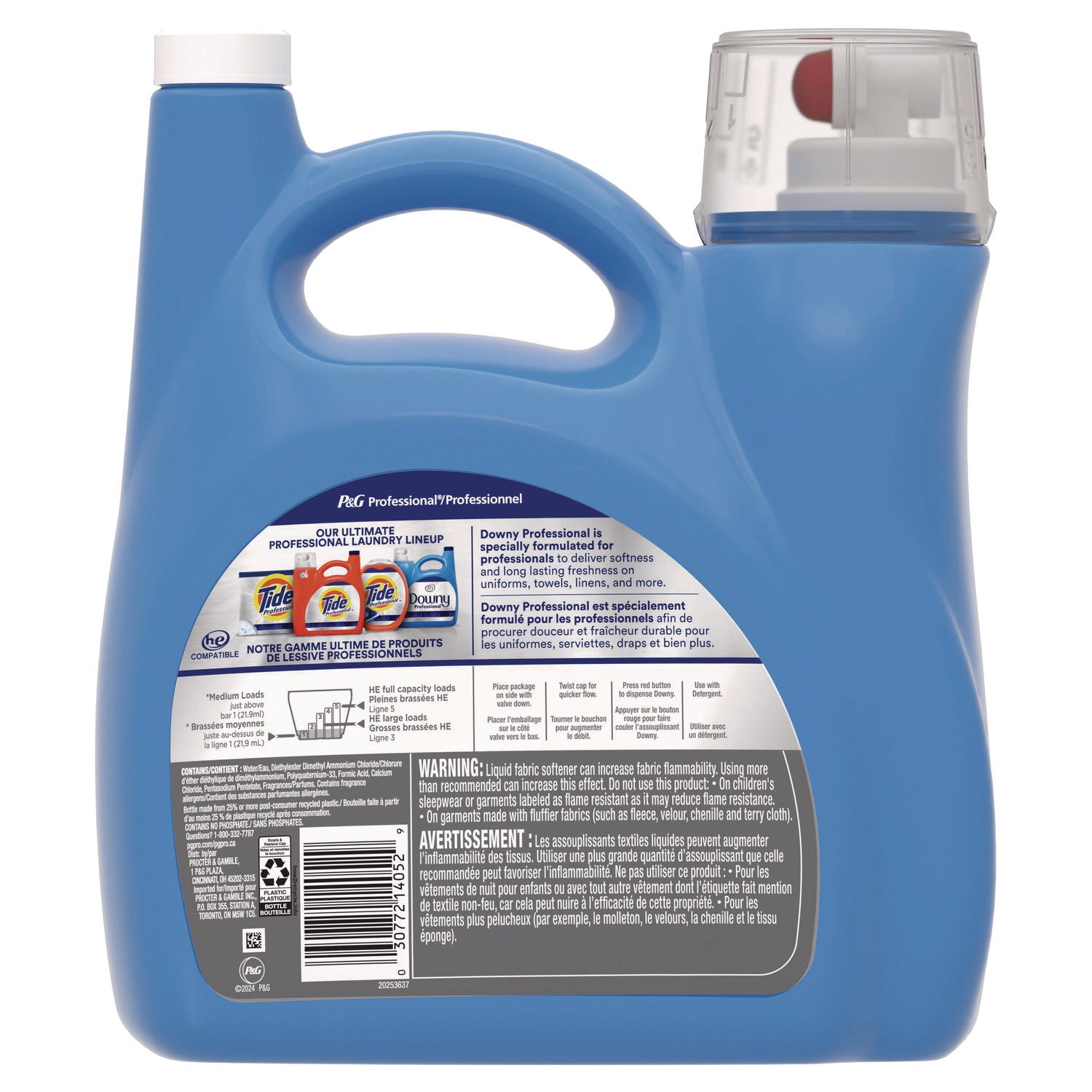 Commercial Liquid Fabric Softener, Clean and Fresh Scent, 140 oz Pour Bottle, 4/Carton - 4