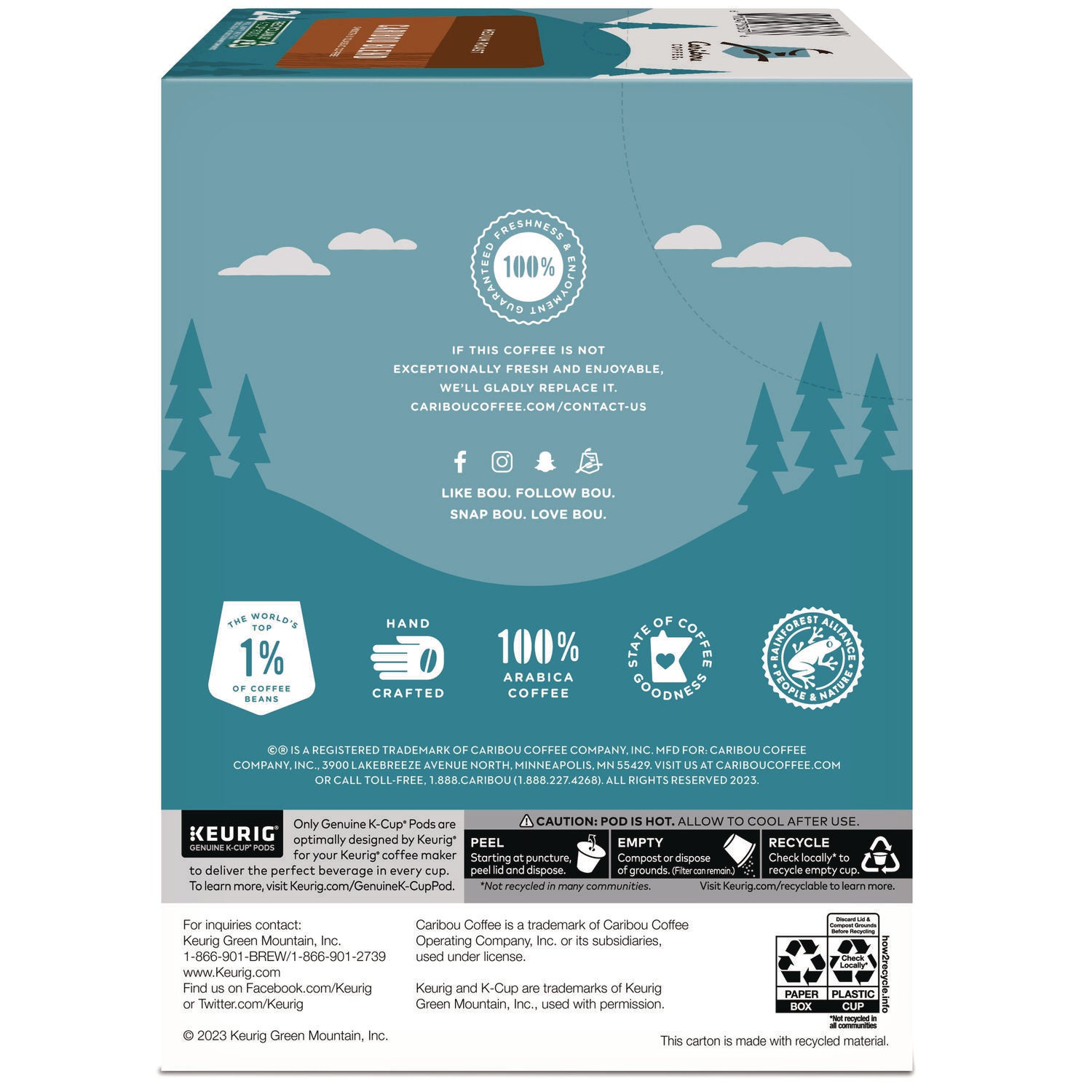 Caribou Blend Coffee K-Cups, 24/Box - 3