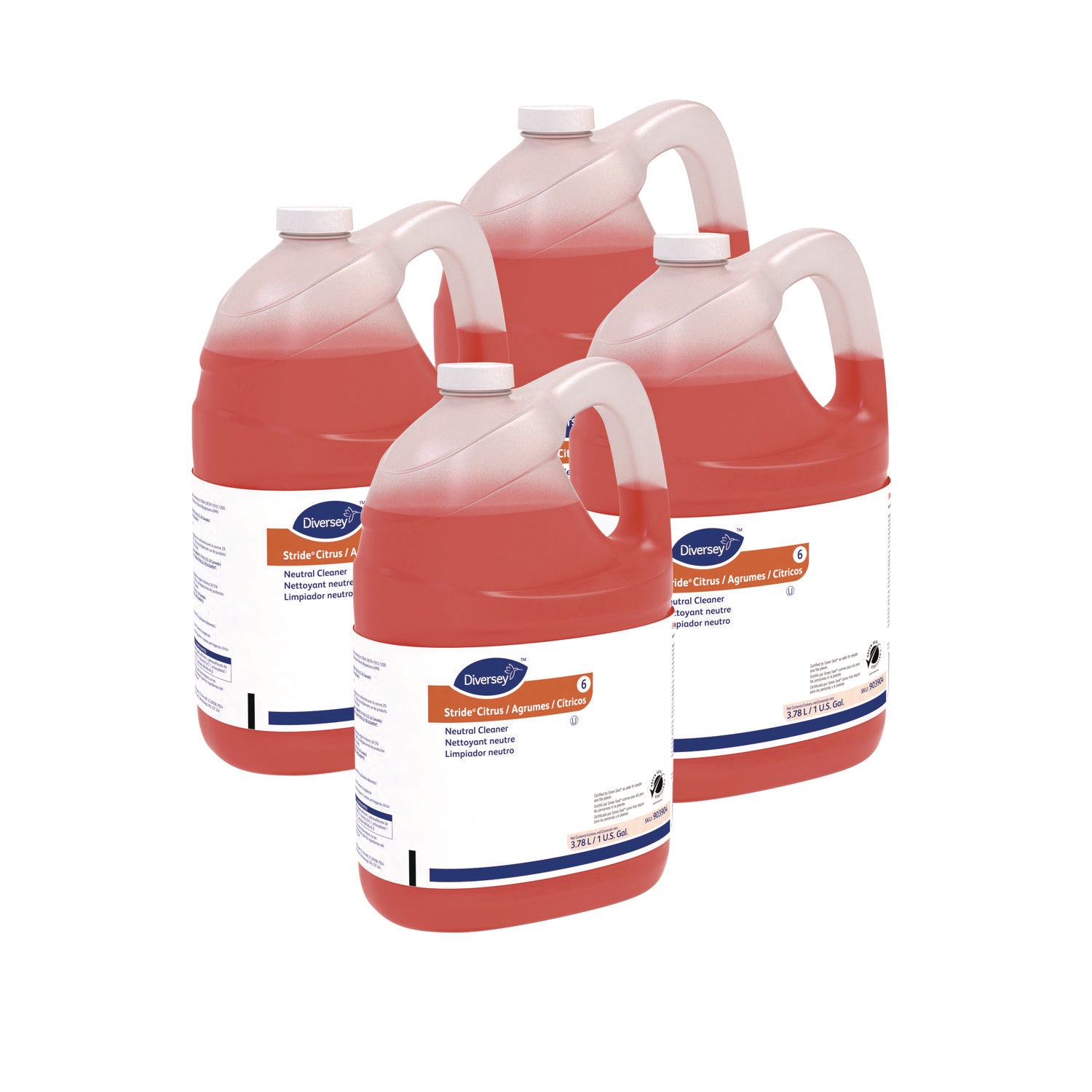 Stride Neutral Cleaner, Citrus, 1 gal, 4 Bottles/Carton - 1