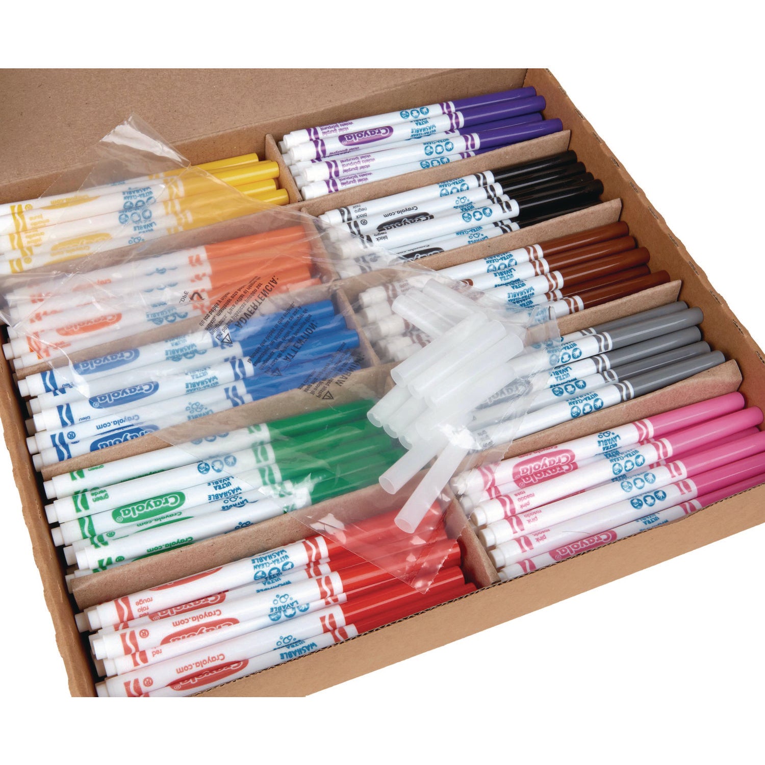 Ultra-Clean Washable Marker Classpack, Fine Bullet Tip, 10 Assorted Colors, 200/Pack - 6