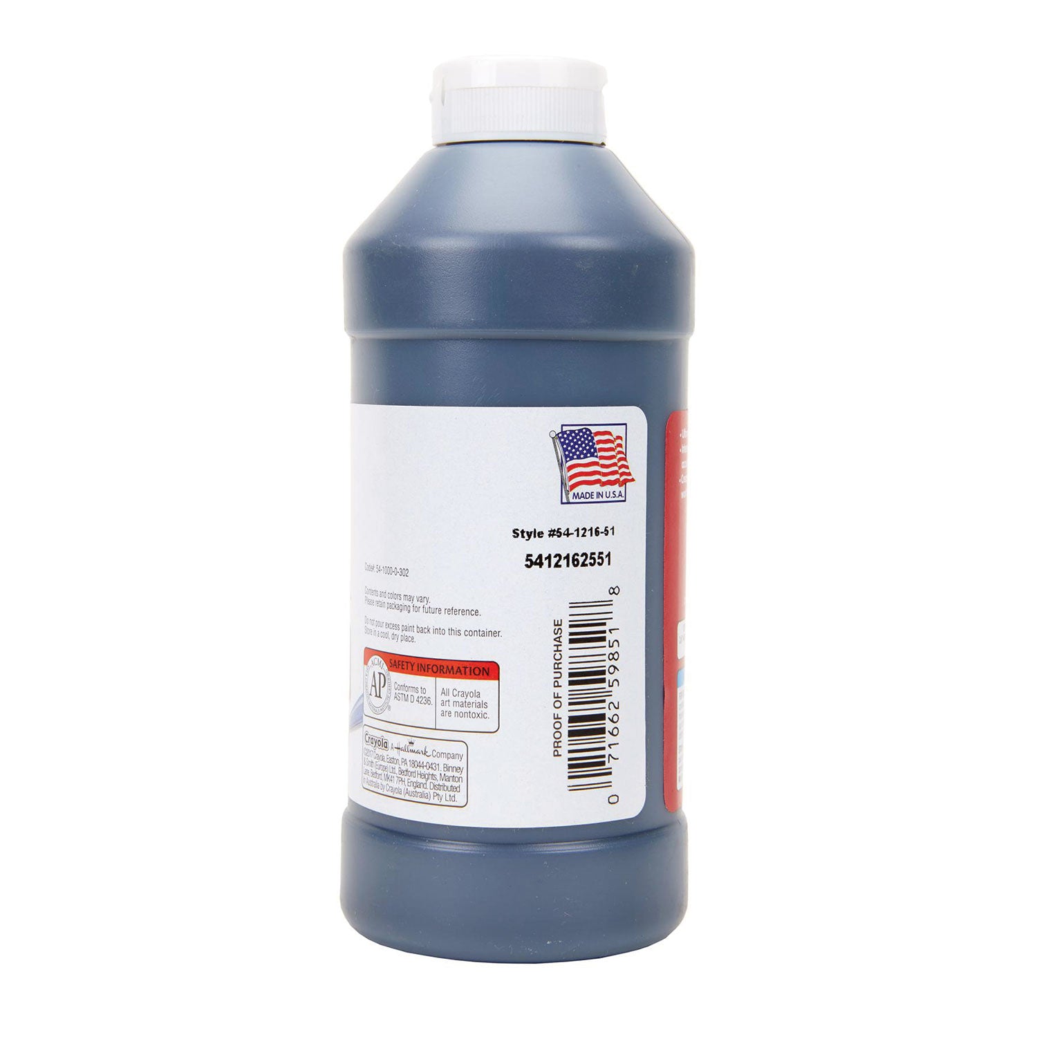 Premier Tempera Paint, Black, 16 oz Bottle - 6