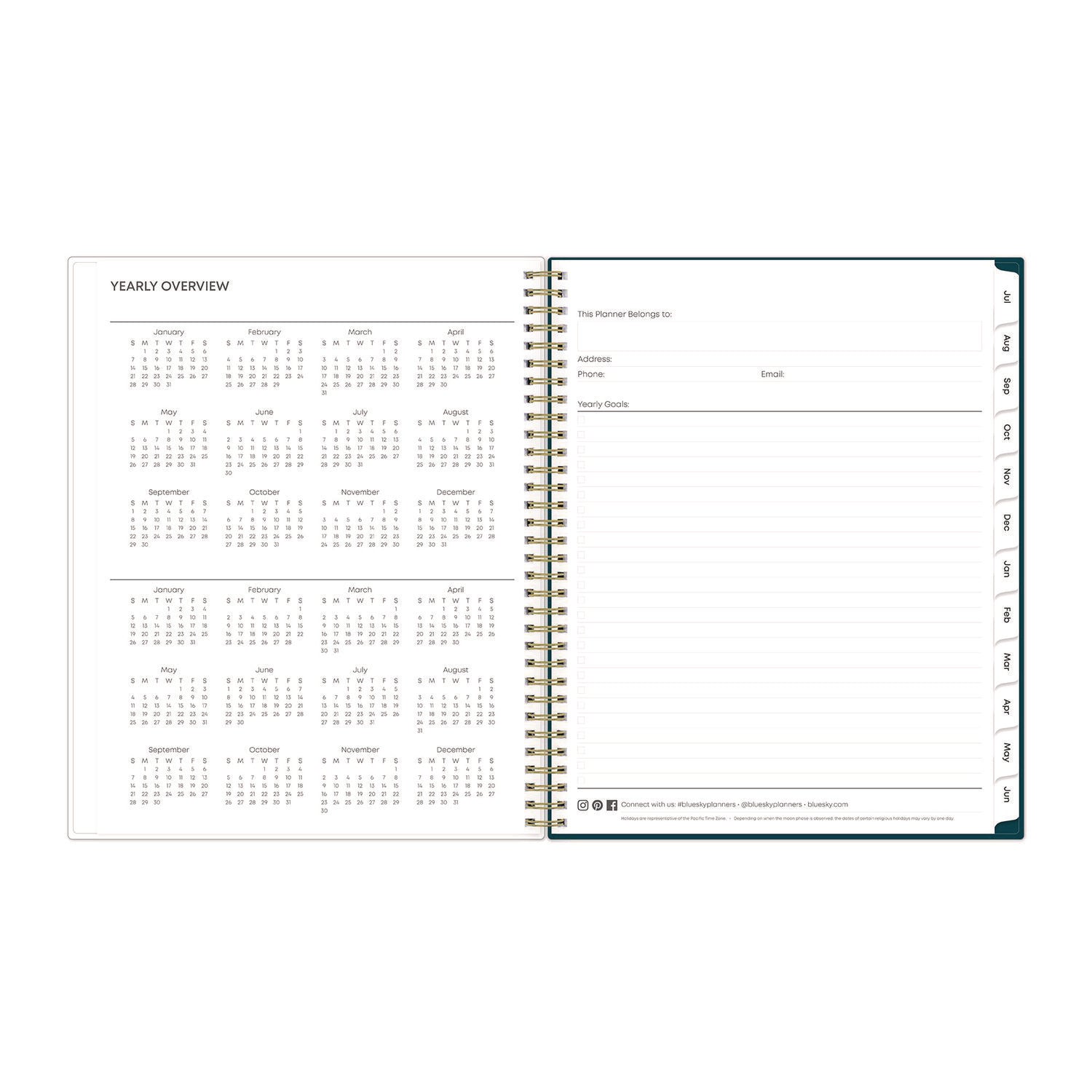 Greta Academic Year Weekly/Monthly Planner, Greta Floral Artwork, 11.5 x 8, Green Cover, 12-Month (July-June): 2022-2023 - 5