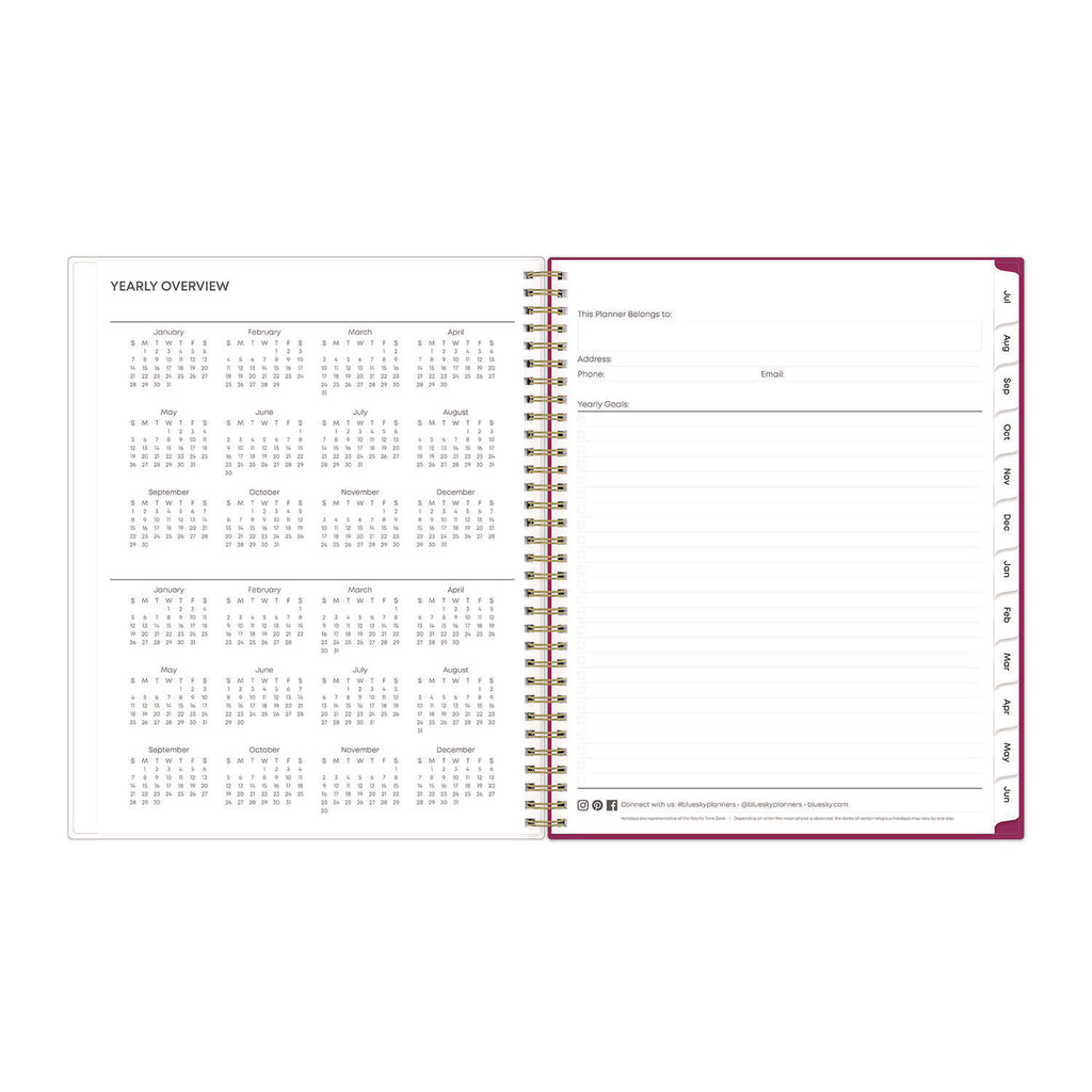 Mahalo Academic Year Create-Your-Own Cover Weekly/Monthly Planner, Floral Artwork, 11 x 8.5, 12-Month (July-June): 2023-2024