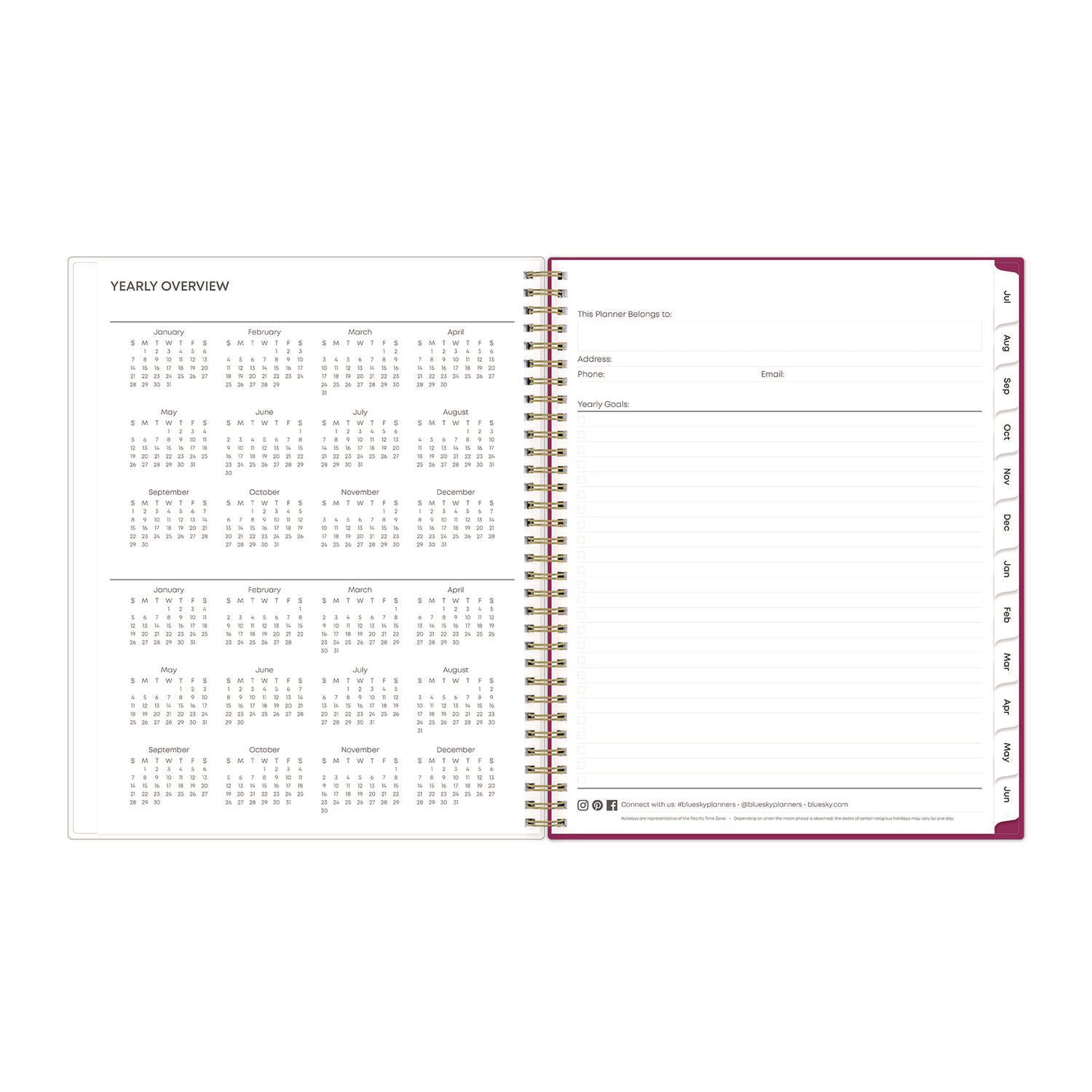 Mahalo Academic Year Create-Your-Own Cover Weekly/Monthly Planner, Floral Artwork, 11 x 8.5, 12-Month (July-June): 2023-2024