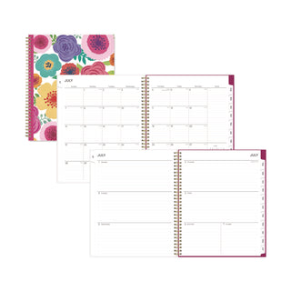 Mahalo Academic Year Create-Your-Own Cover Weekly/Monthly Planner, Floral Artwork, 11 x 8.5, 12-Month (July-June): 2023-2024