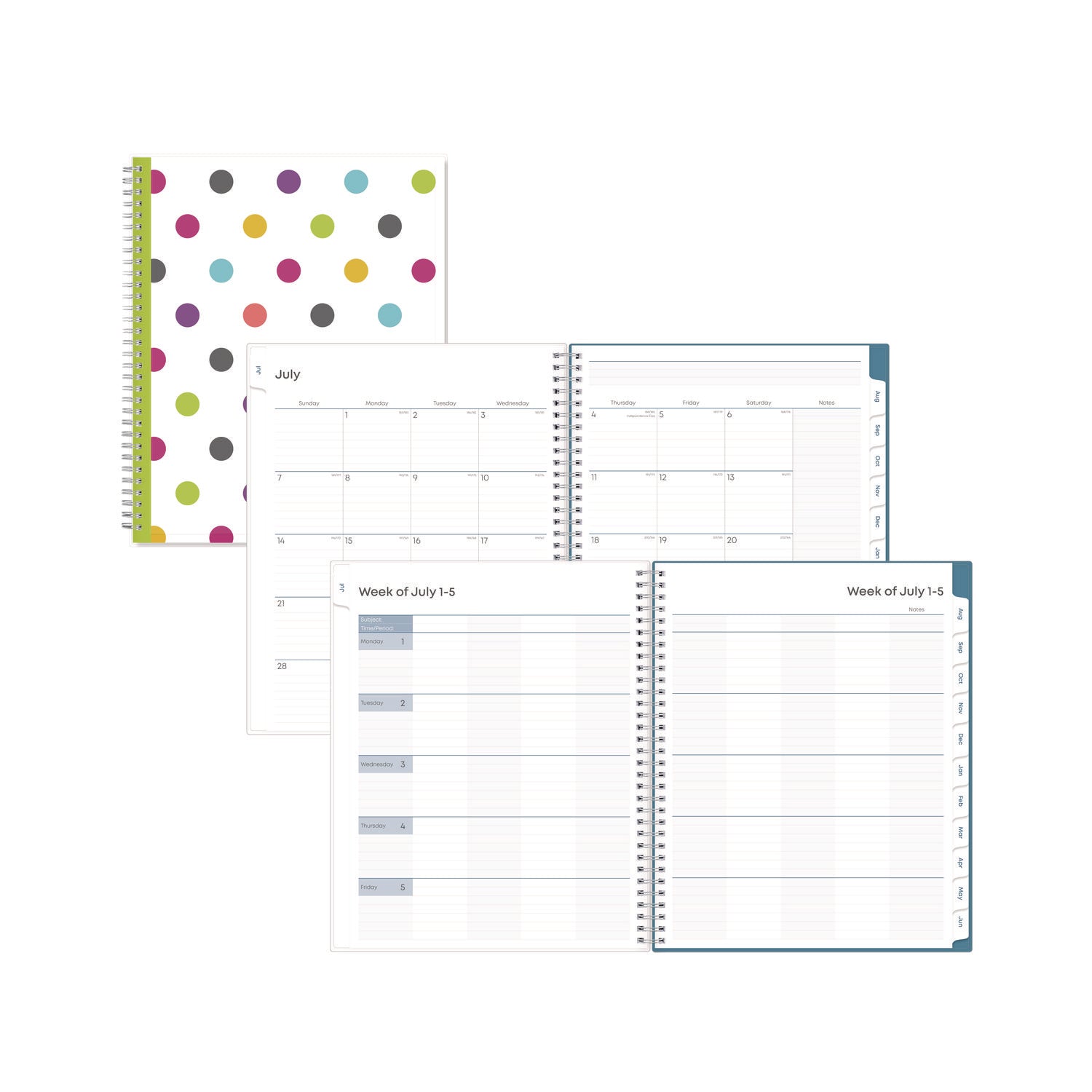 Teacher Dots Academic Year Create-Your-Own Cover Weekly/Monthly Planner, 11 x 8.5, 12-Month (July to June): 2023 to 2024