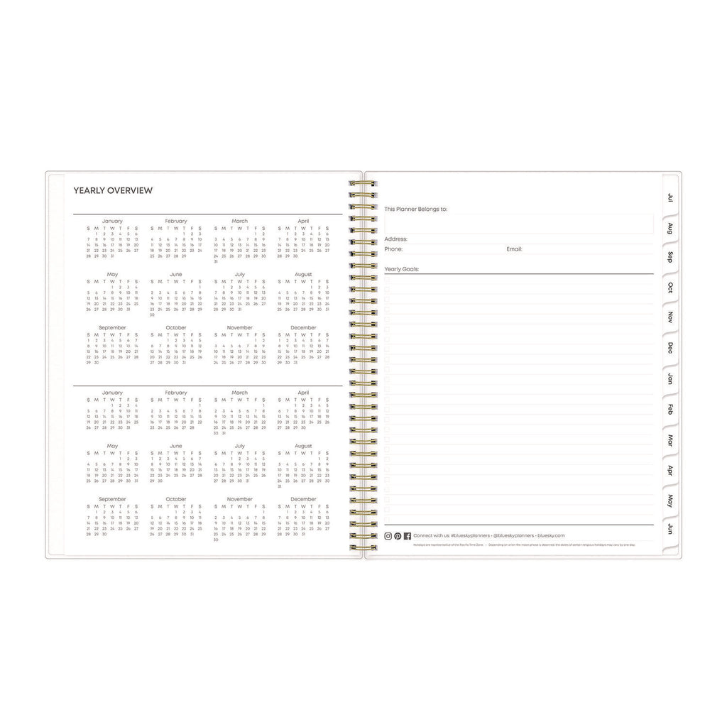 Gemma Academic Year Weekly/Monthly Planner, Geode Artwork, 11 x 8.5, Blue/Purple Cover, 12-Month (July-June): 2023-2024