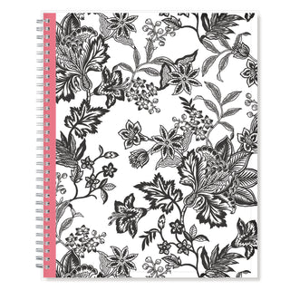 Analeis Create-Your-Own Cover Weekly/Monthly Planner, Floral, 11 x 8.5, White/Black/Coral, 12-Month (July to June): 2023-2024