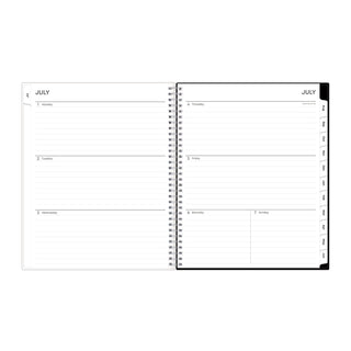 Analeis Create-Your-Own Cover Weekly/Monthly Planner, Floral, 11 x 8.5, White/Black/Coral, 12-Month (July to June): 2023-2024