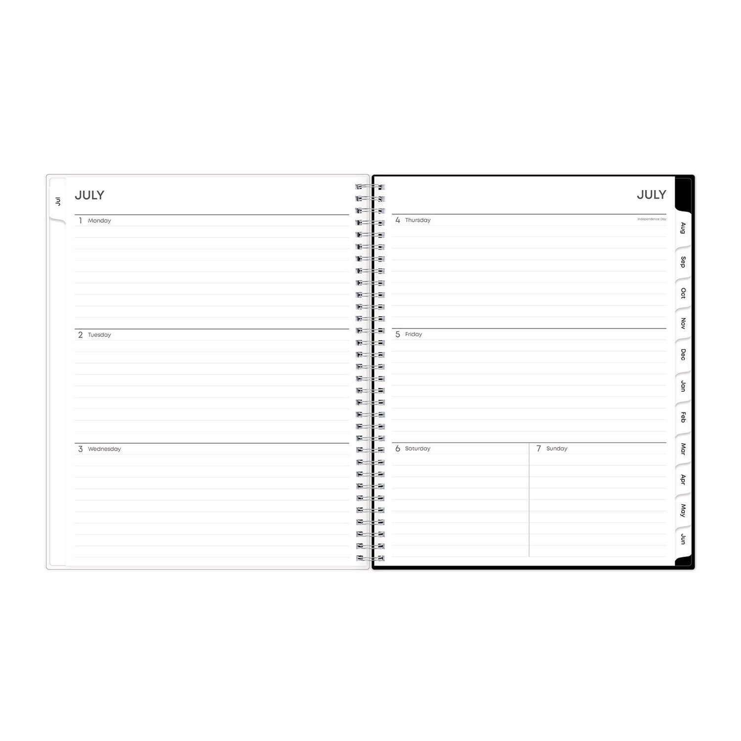 Analeis Create-Your-Own Cover Weekly/Monthly Planner, Floral, 11 x 8.5, White/Black/Coral, 12-Month (July to June): 2023-2024