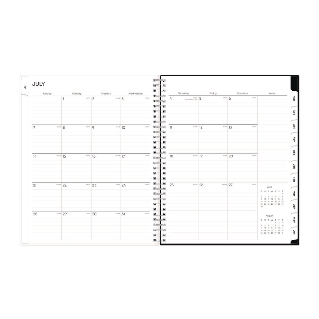 Analeis Create-Your-Own Cover Weekly/Monthly Planner, Floral, 11 x 8.5, White/Black/Coral, 12-Month (July to June): 2023-2024