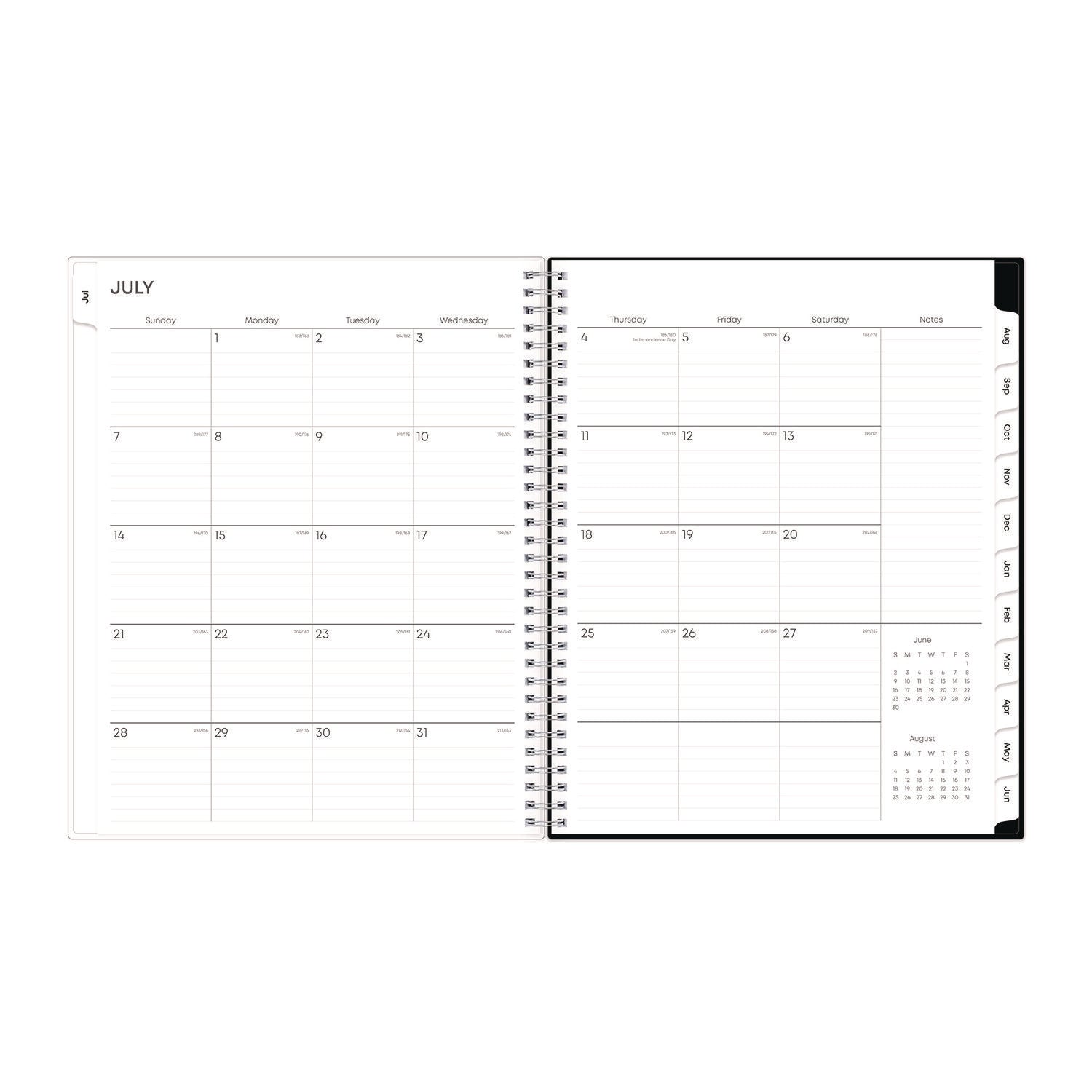 Analeis Create-Your-Own Cover Weekly/Monthly Planner, Floral, 11 x 8.5, White/Black/Coral, 12-Month (July to June): 2023-2024