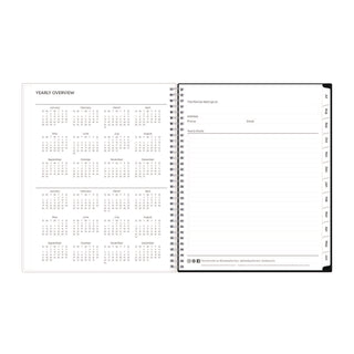Analeis Create-Your-Own Cover Weekly/Monthly Planner, Floral, 11 x 8.5, White/Black/Coral, 12-Month (July to June): 2023-2024