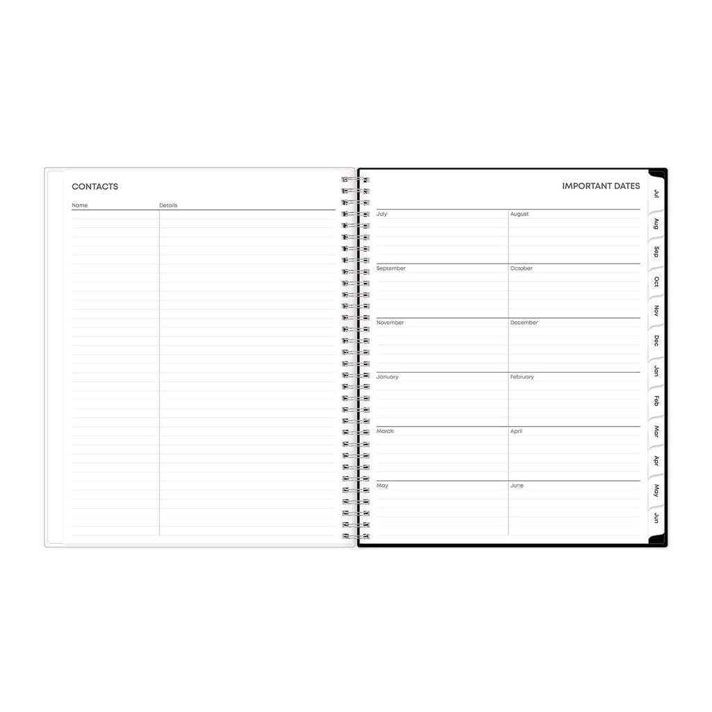 Analeis Create-Your-Own Cover Weekly/Monthly Planner, Floral, 11 x 8.5, White/Black/Coral, 12-Month (July to June): 2023-2024
