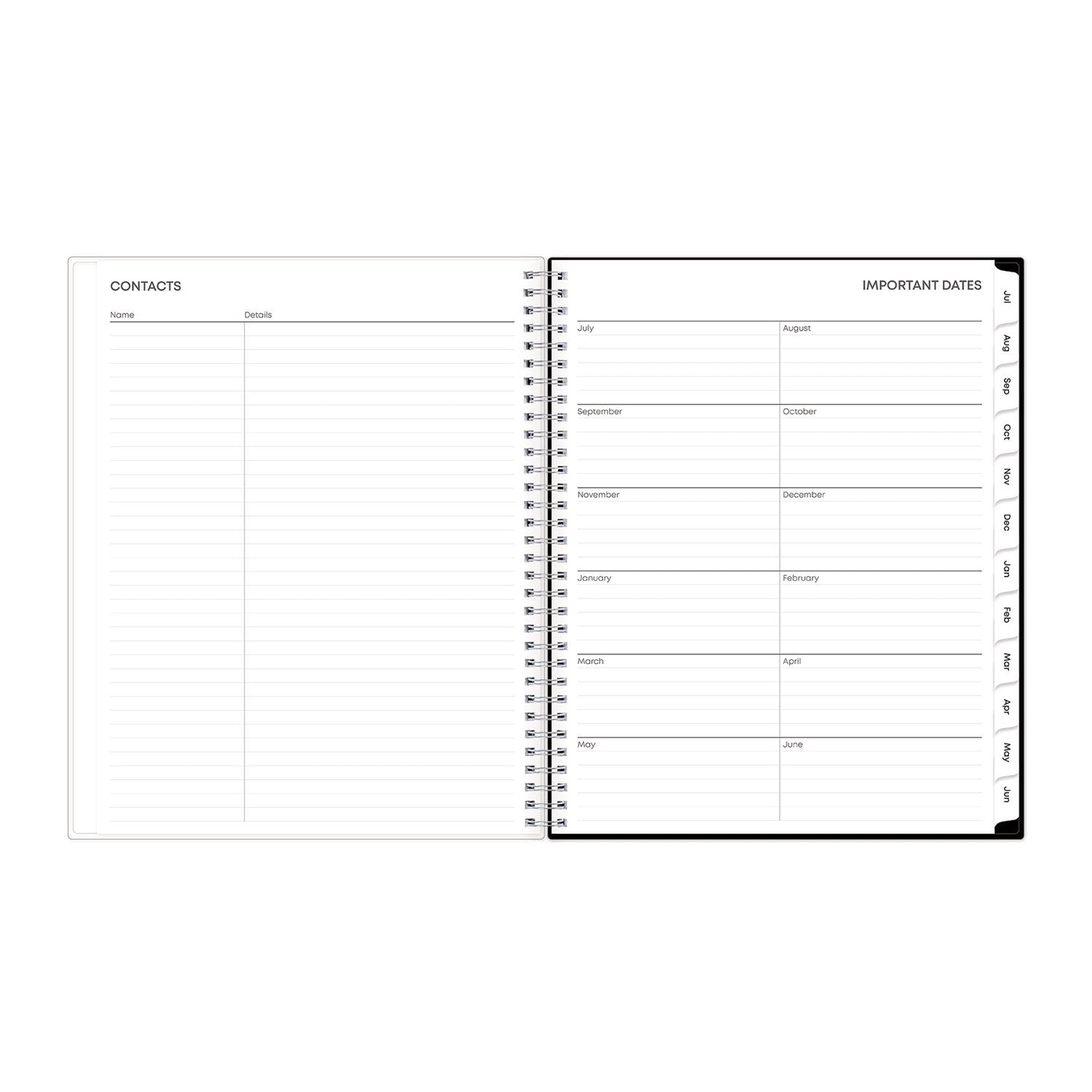 Analeis Create-Your-Own Cover Weekly/Monthly Planner, Floral, 11 x 8.5, White/Black/Coral, 12-Month (July to June): 2023-2024