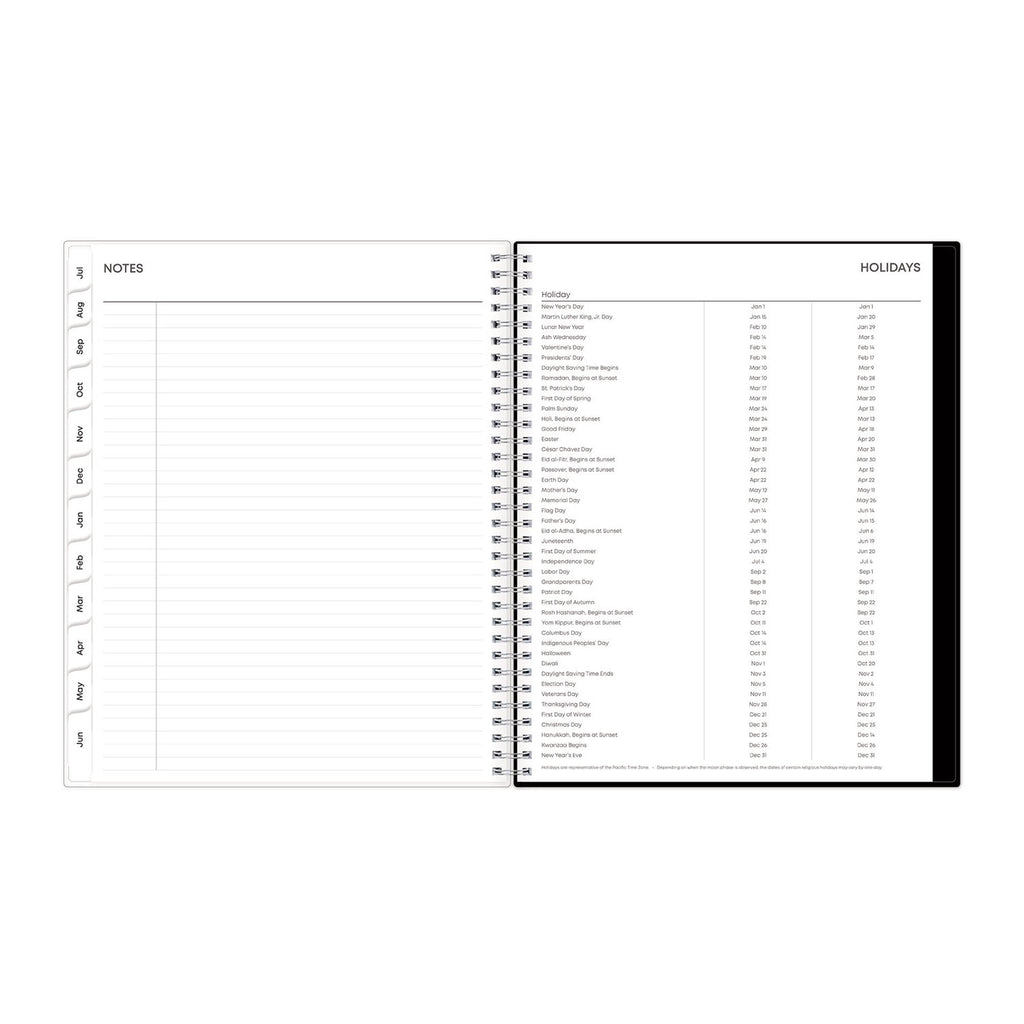 Analeis Create-Your-Own Cover Weekly/Monthly Planner, Floral, 11 x 8.5, White/Black/Coral, 12-Month (July to June): 2023-2024