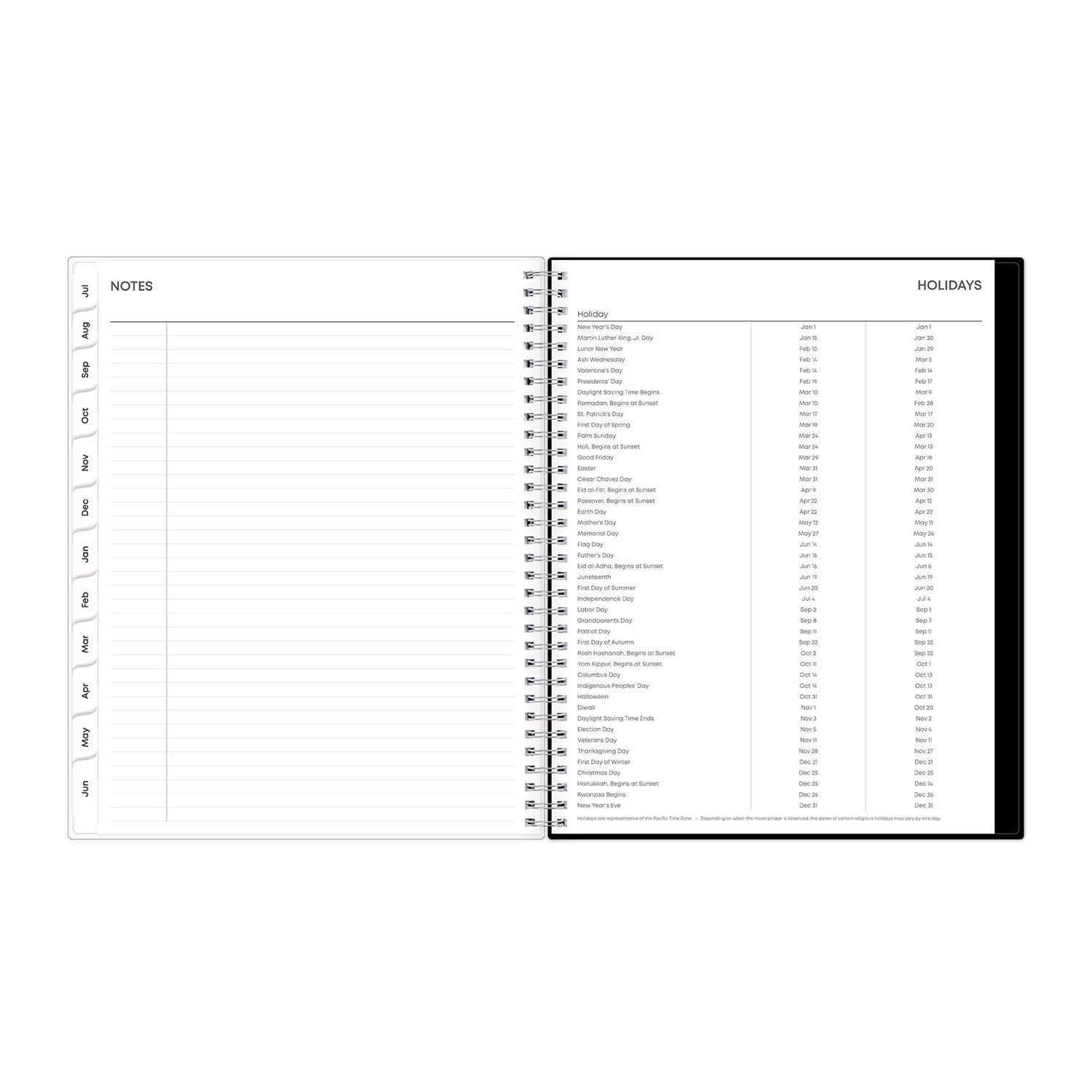 Analeis Create-Your-Own Cover Weekly/Monthly Planner, Floral, 11 x 8.5, White/Black/Coral, 12-Month (July to June): 2023-2024