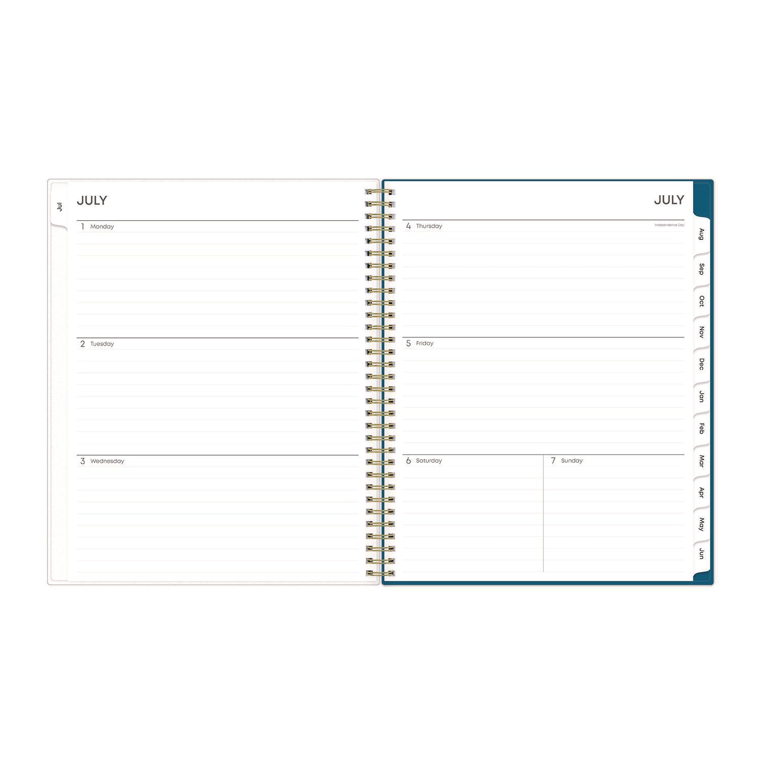 Bakah Blue Academic Year Weekly/Monthly Planner, Floral Artwork, 11 x 8.5, Blue/White Cover, 12-Month (July-June): 2023-2024
