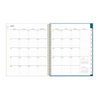 Bakah Blue Academic Year Weekly/Monthly Planner, Floral Artwork, 11 x 8.5, Blue/White Cover, 12-Month (July-June): 2023-2024