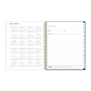 Bakah Blue Academic Year Weekly/Monthly Planner, Floral Artwork, 11 x 8.5, Blue/White Cover, 12-Month (July-June): 2023-2024