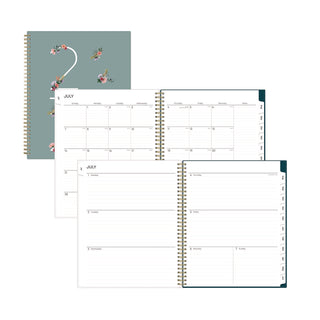 Greta Academic Year Weekly/Monthly Planner, Greta Floral Artwork, 11.5 x 8, Green Cover, 12-Month (July-June): 2022-2023 - 1